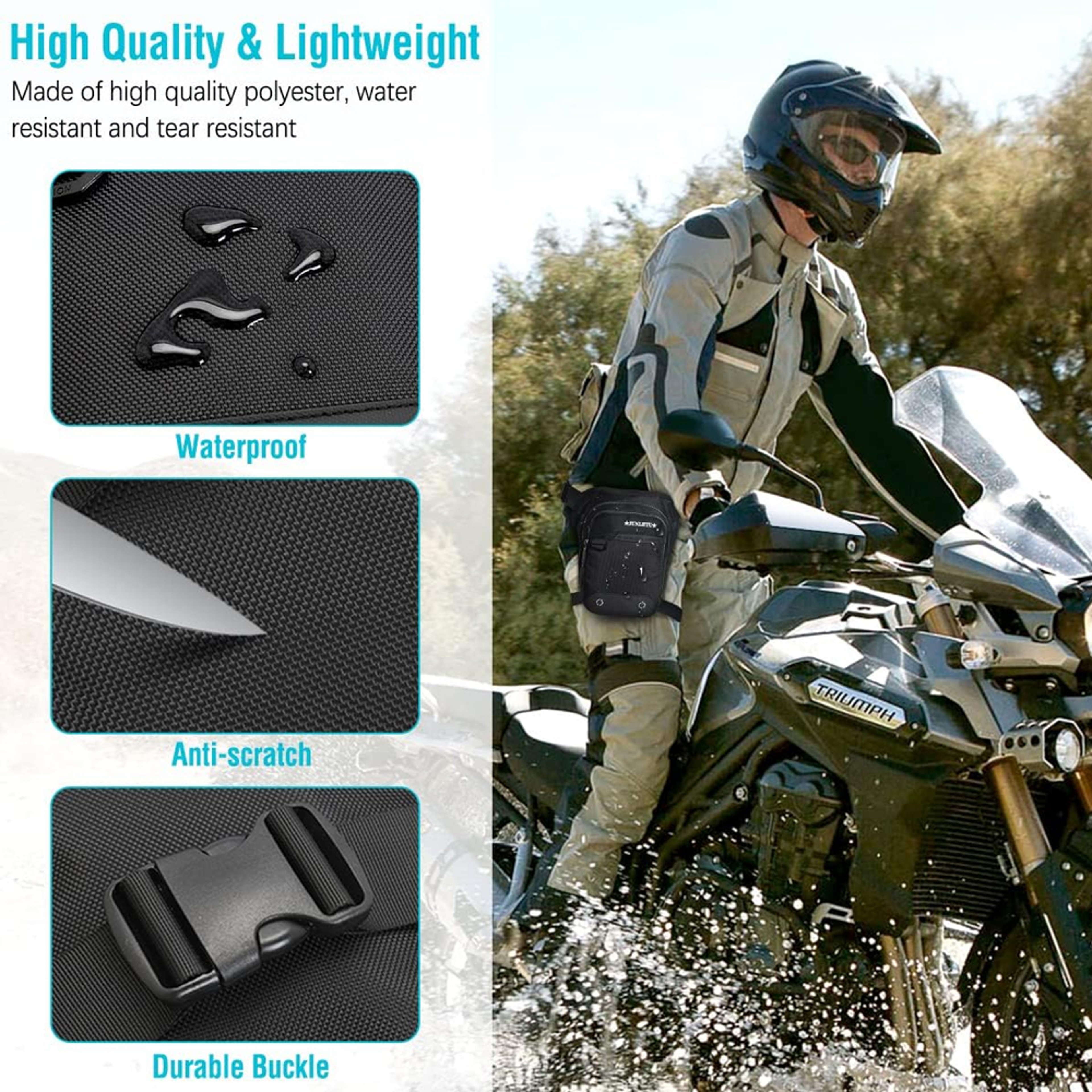 Drop Leg Bag For Men  Women  Motorcycle Leg Bag  Tactical Crossbody Utility Pouch 5