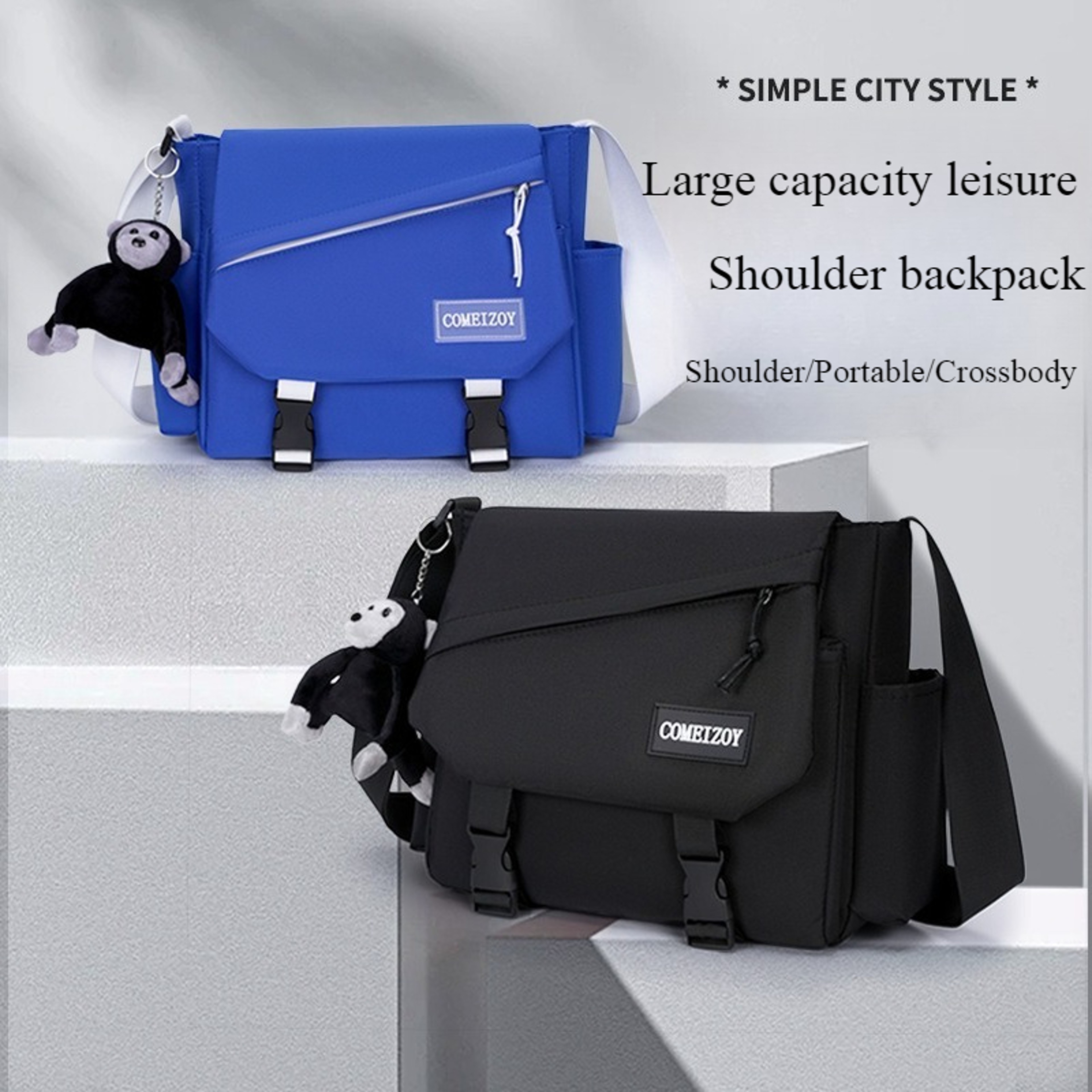 Waterproof Crossbody Bag For Men Back To School Backpack Large Capacity Commuter Sling Bag 3
