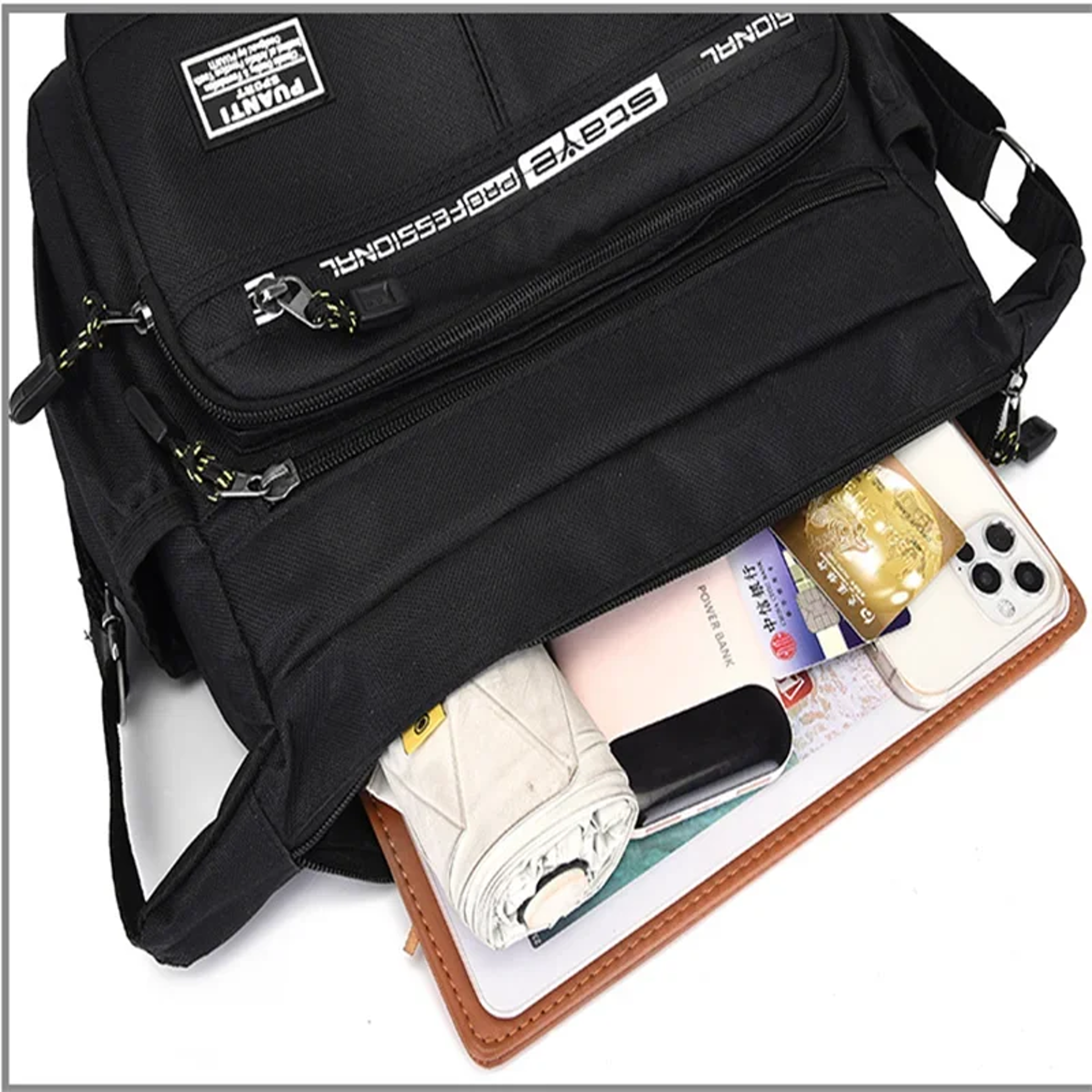 Executive Mens Crossbody Bag For Work  Travel Back To School Backpack With Multi Pocket Organizer 5