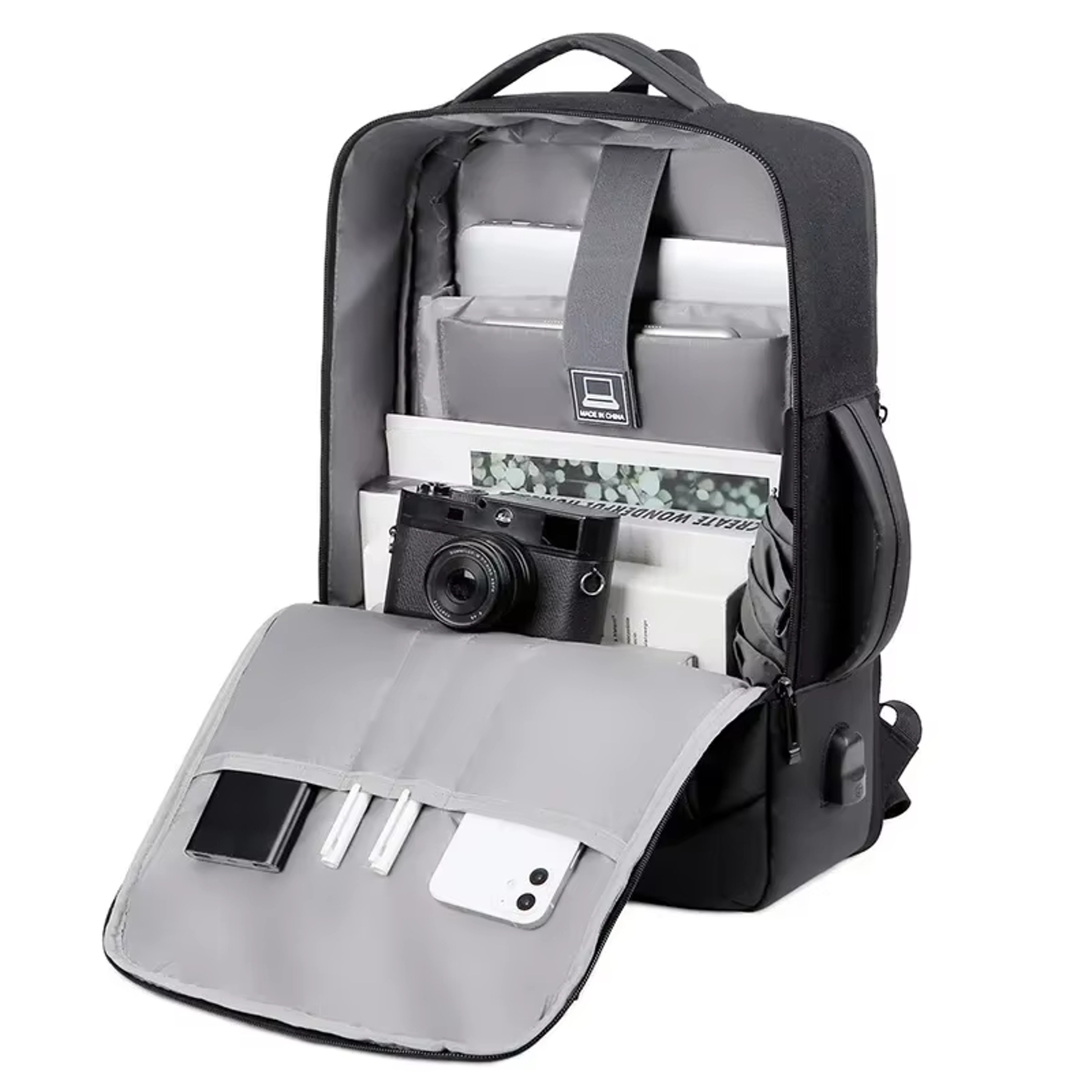 Business Laptop Backpack Waterproof Expandable USB Charging Travel Backpack For Men 3