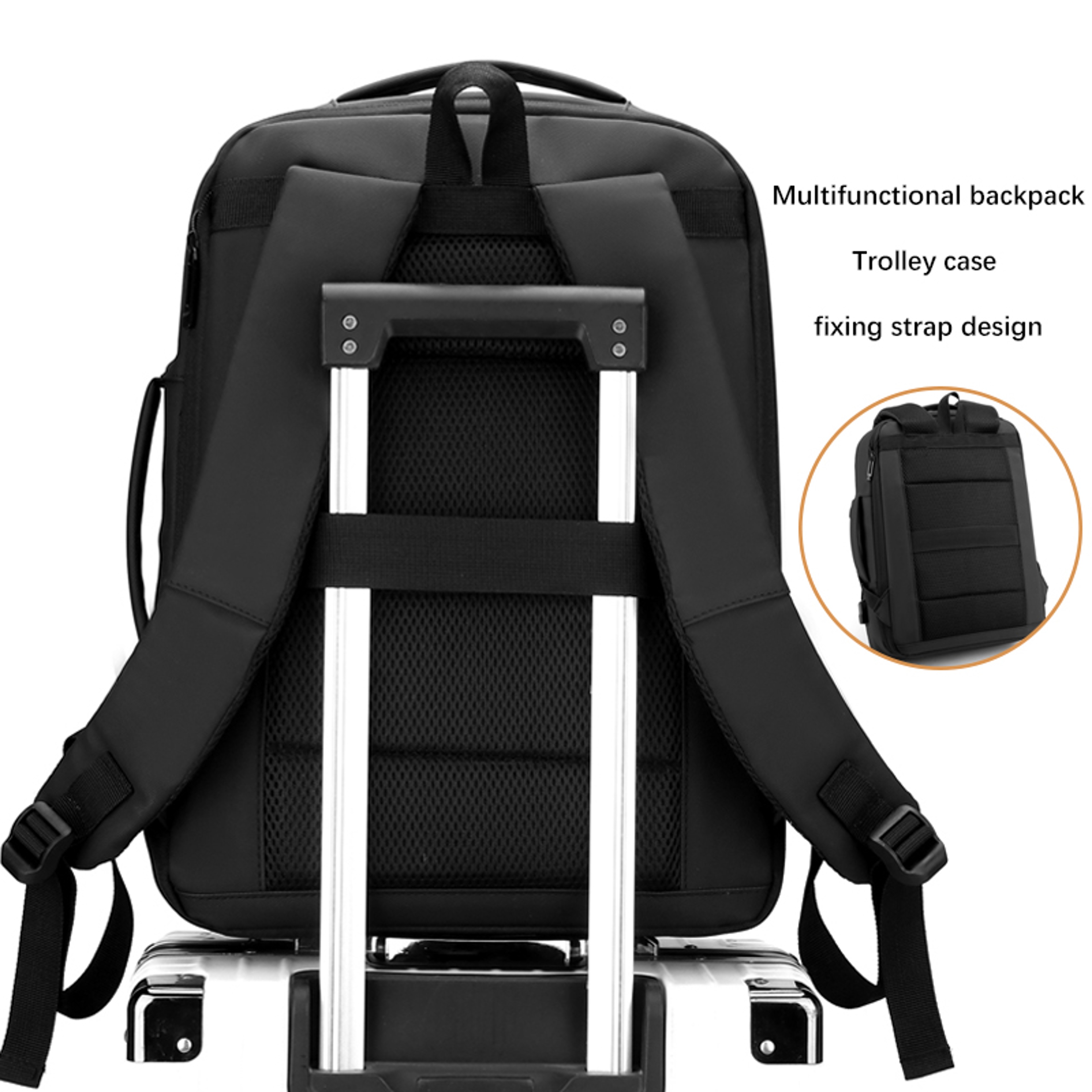 Business Laptop Backpack Waterproof Expandable USB Charging Travel Backpack For Men 4