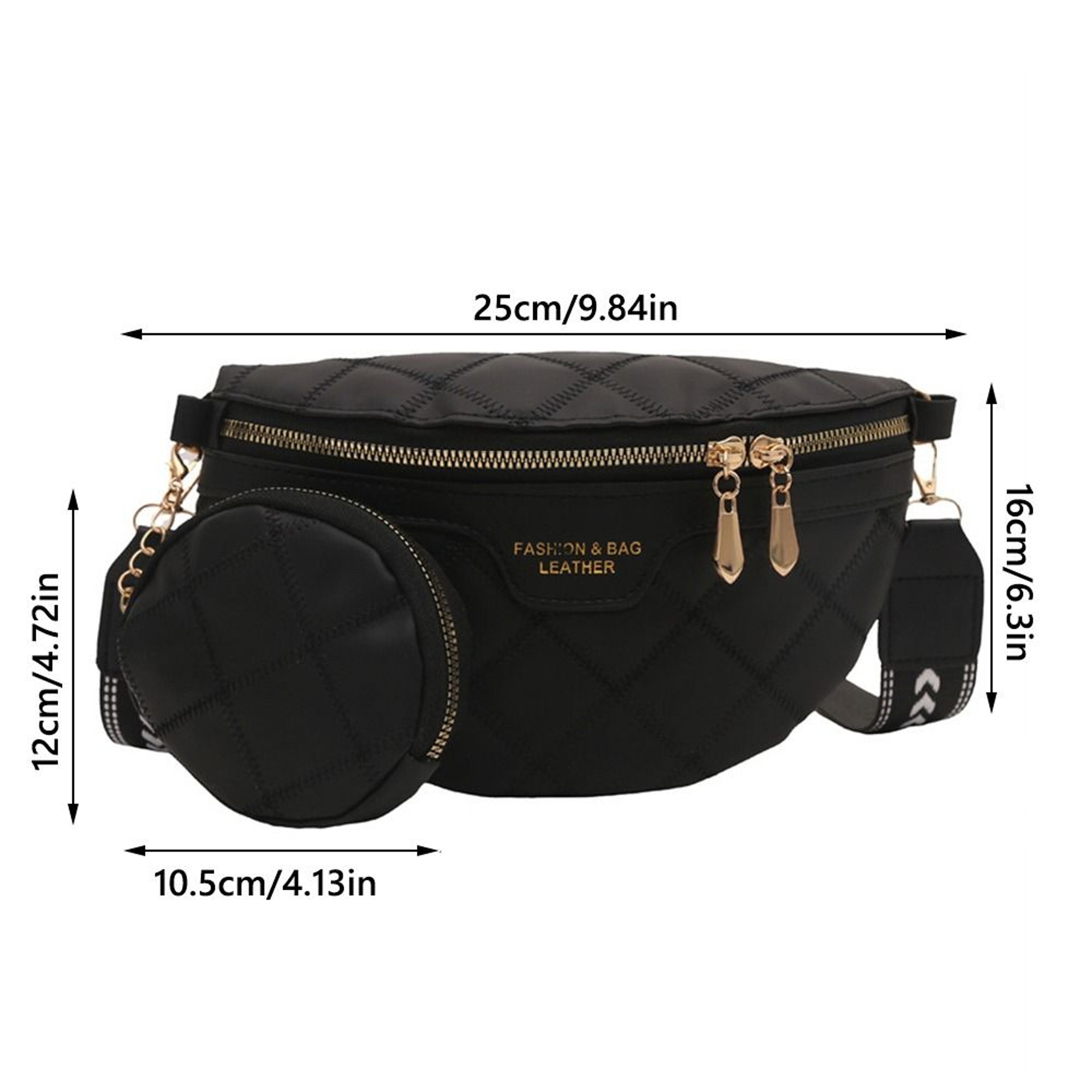 Womens PU Leather Crossbody Bag Woven Chest Bag Stylish Travel Shoulder Sling Purse 6