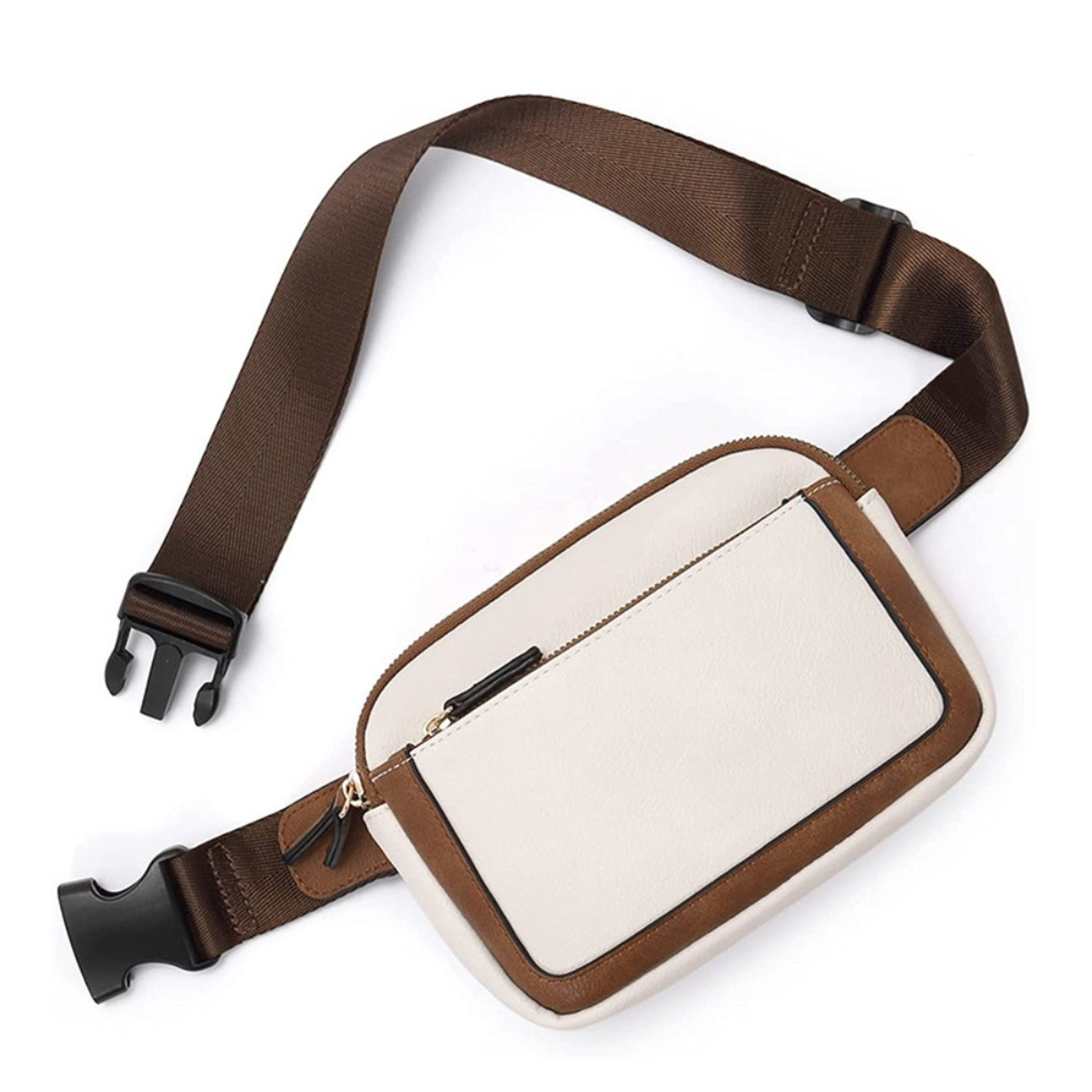 Korean Style Womens Crossbody Bag PU Leather Fanny Pack Adjustable Chest Sling Waist Bag 2