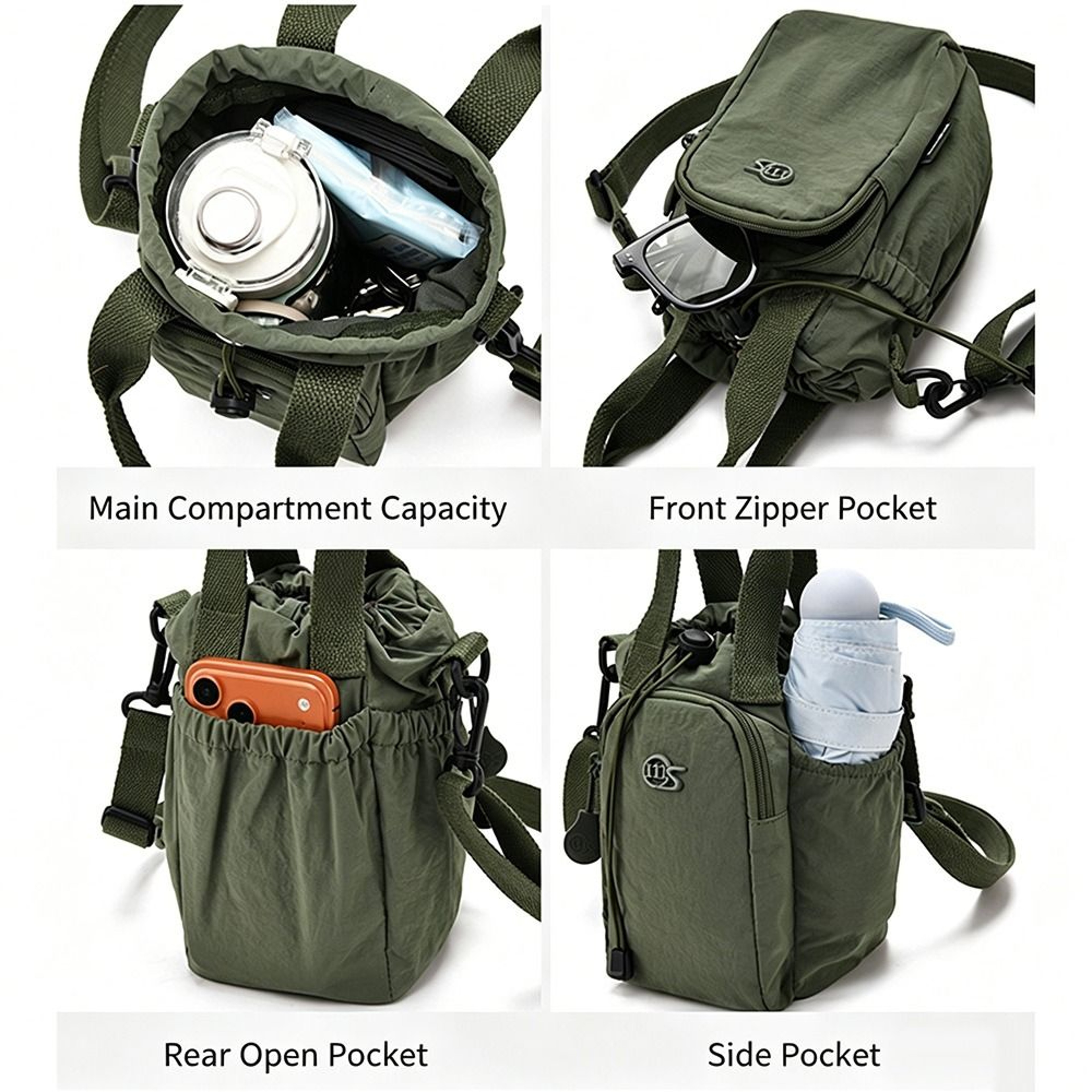 Water Resistant Crossbody Bag For Women Large Capacity Sling Purse With Phone Pocket And Bottle Hol 6