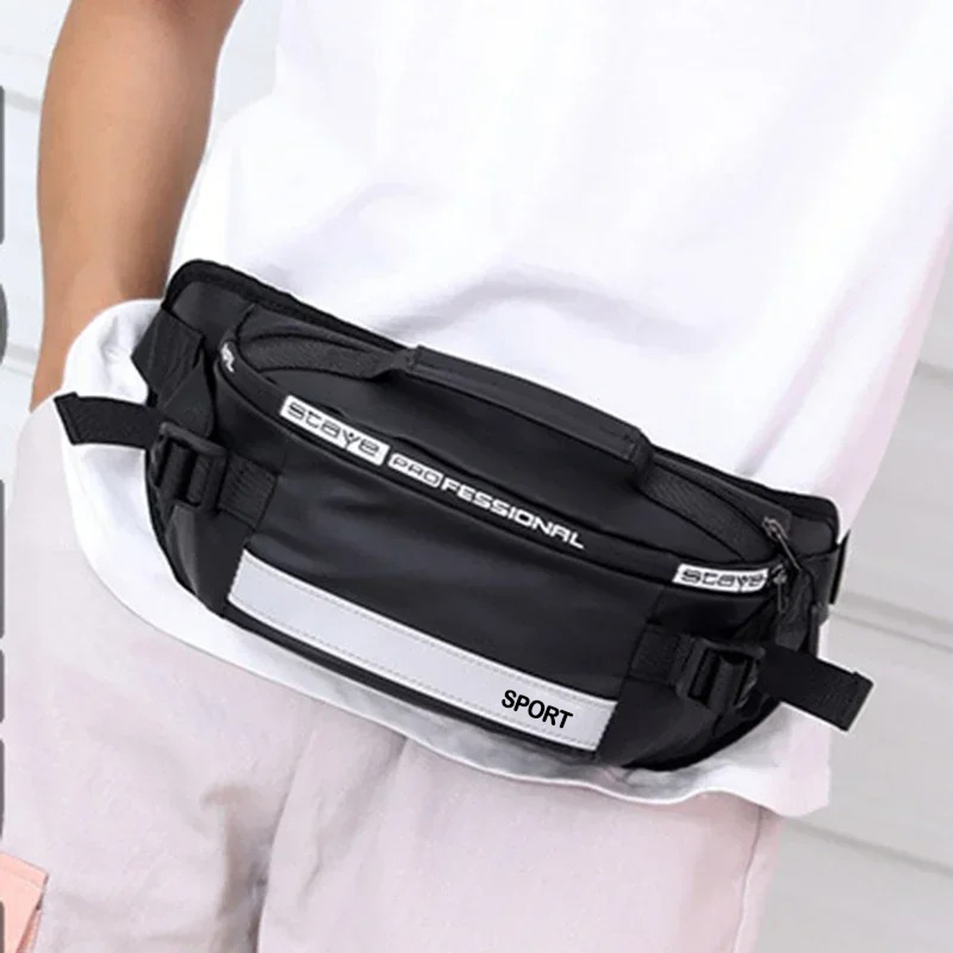 Men Anti Theft Close Fitting Waist Bag Multi Functional Nylon Chest Pack 6