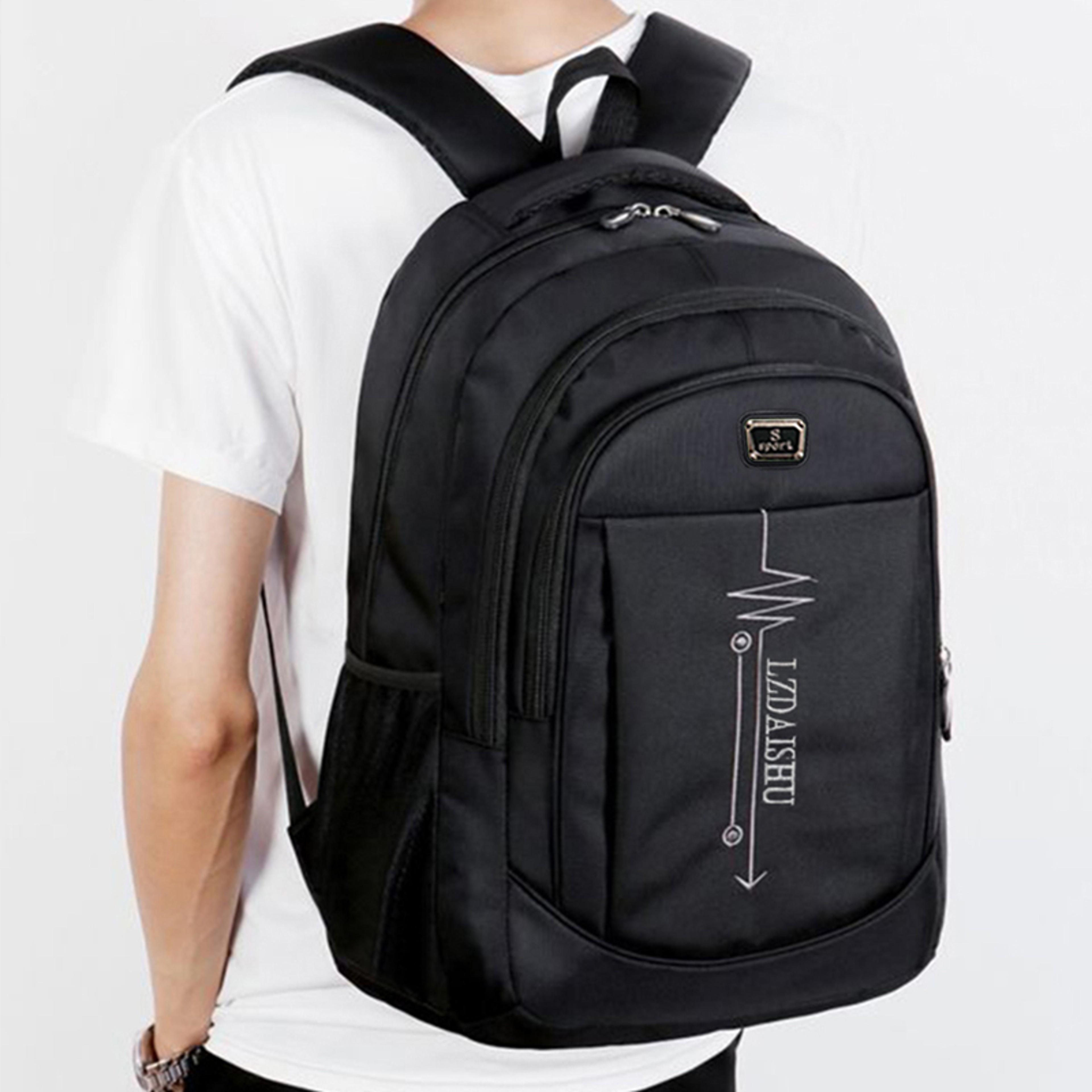 Mens Business Casual Backpack Large Capacity Travel Bag Student Laptop Schoolbag 7