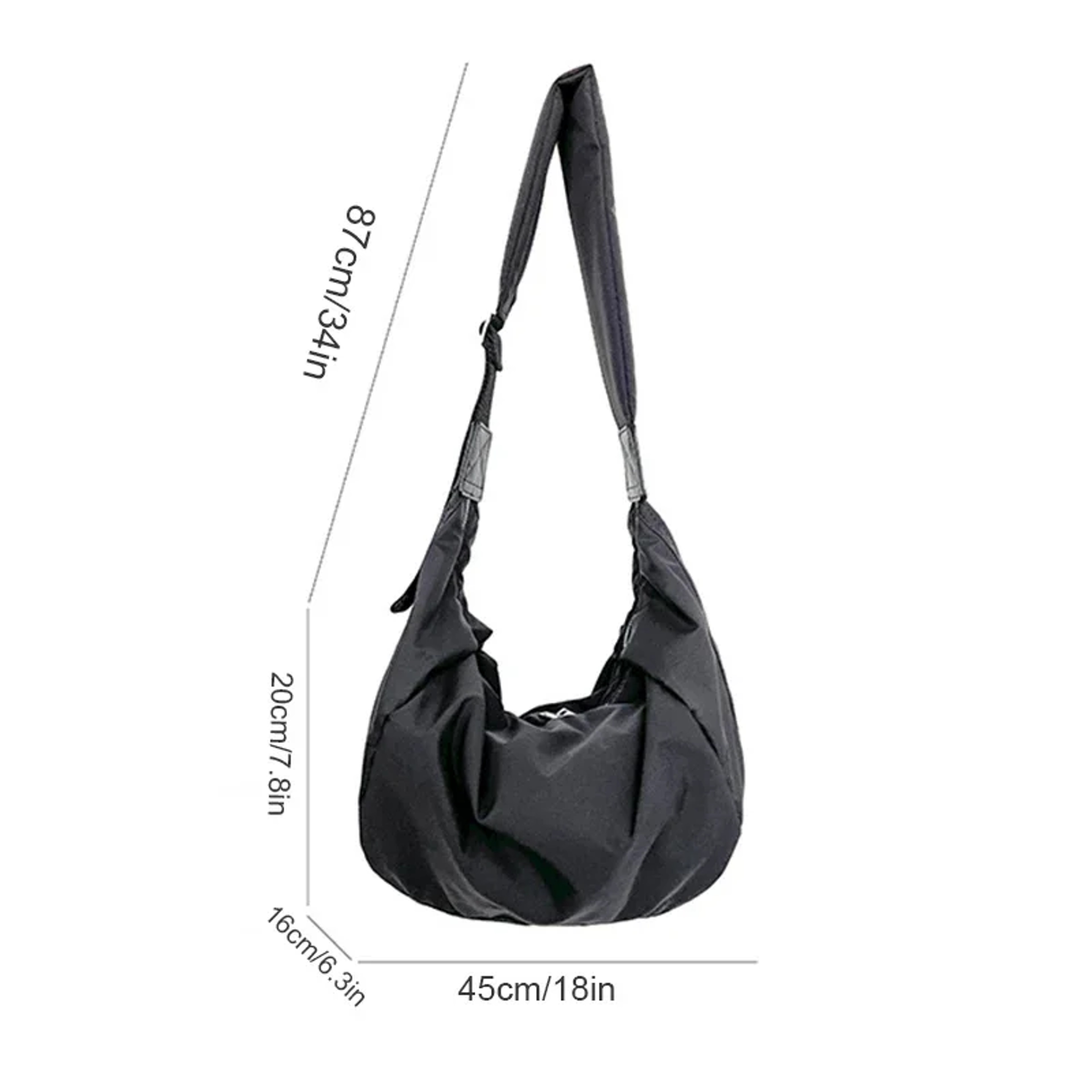 Large Capacity Nylon Shoulder Bag Women Korean Style Casual Hobo Crossbody Bag 2