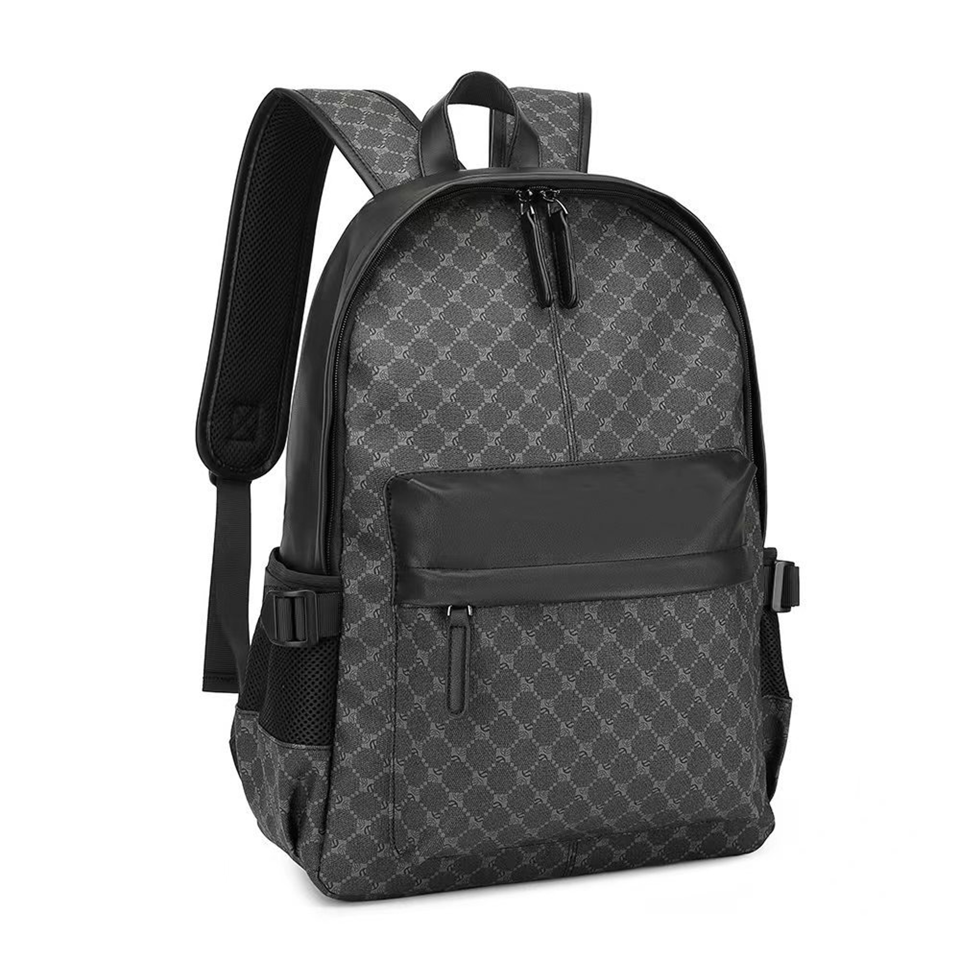 Business Laptop Backpack Large Capacity PU Leather Travel School Bag 2