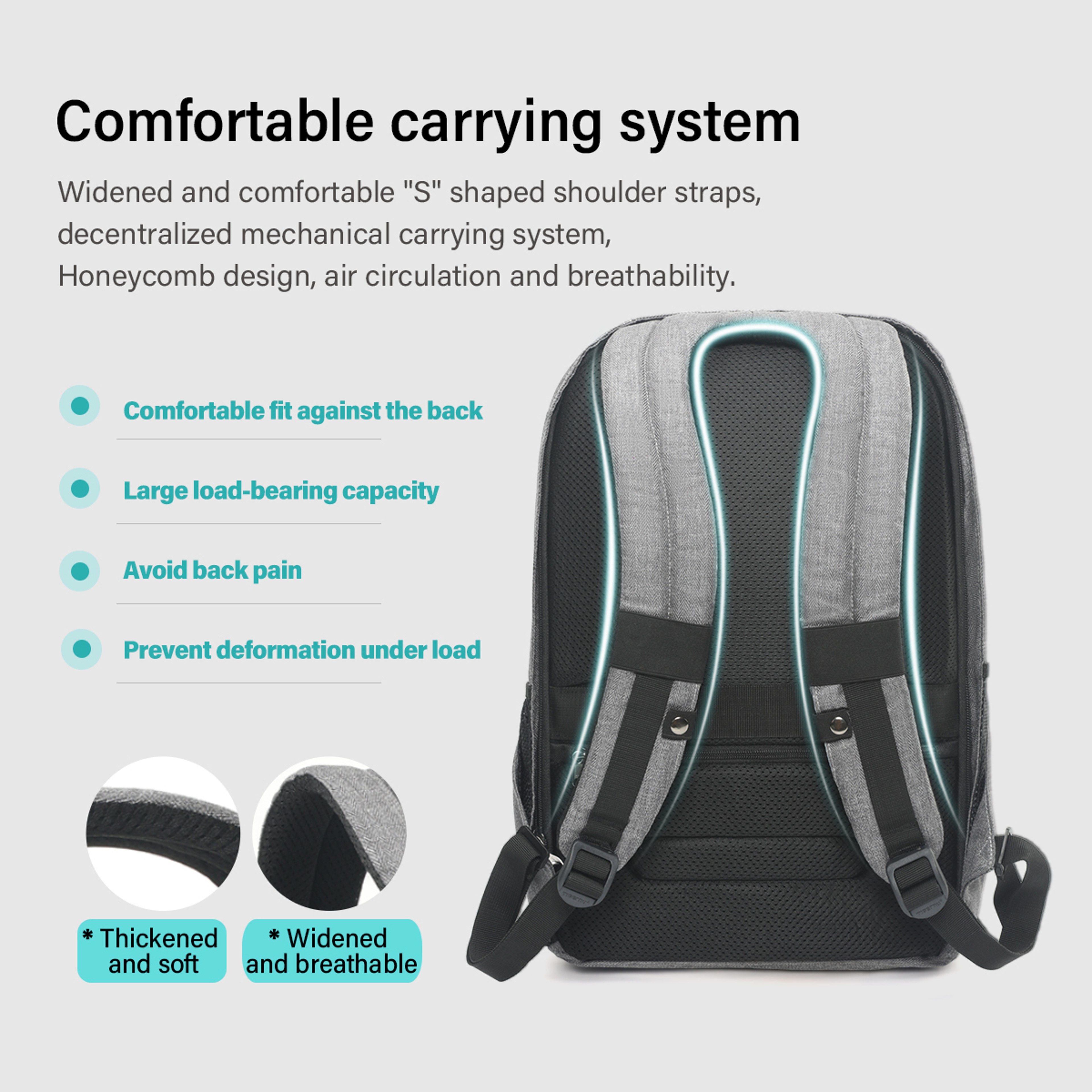 Anti Theft Laptop Backpack USB Travel School Bag For Men 5