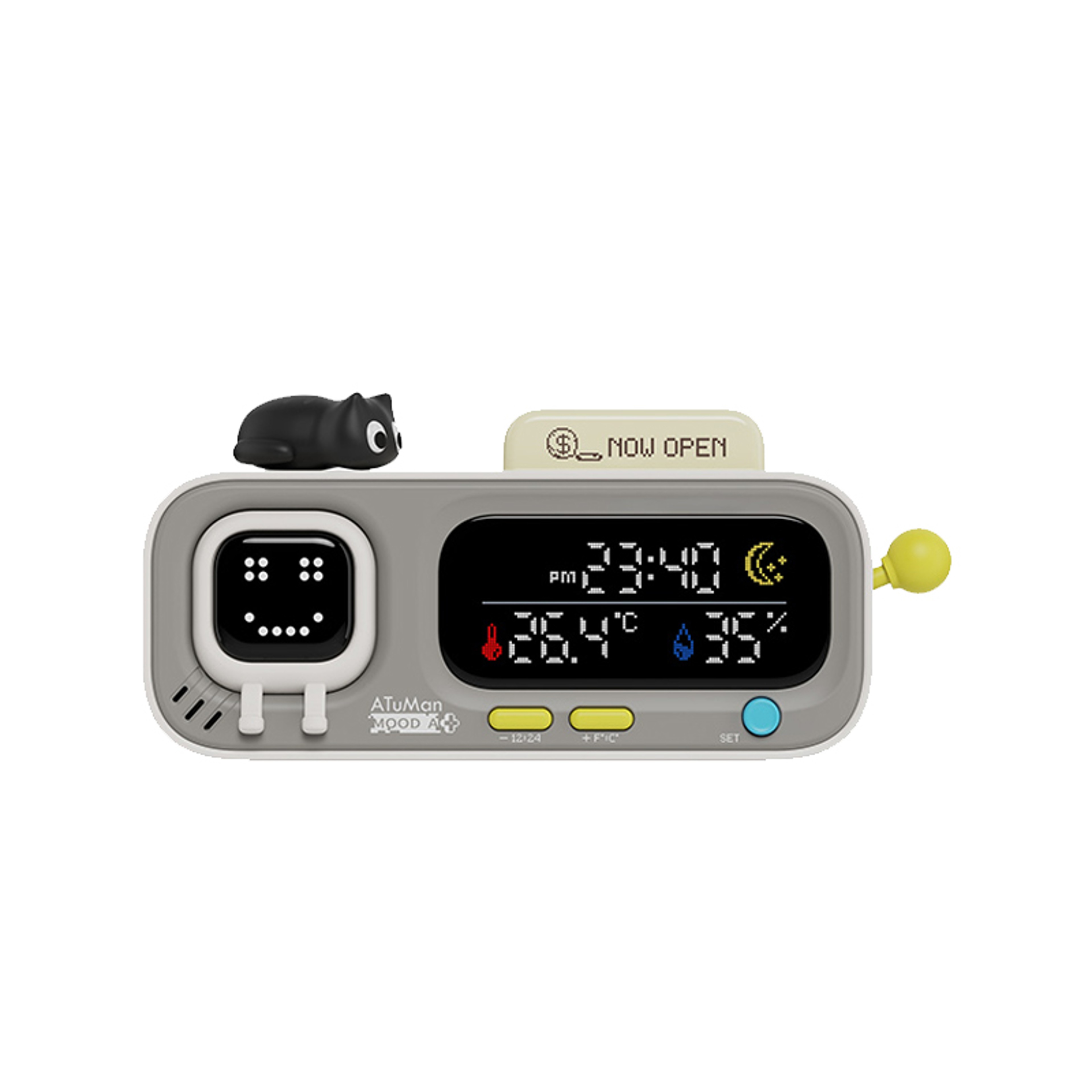 Smart Desktop Temperature Humidity Clock Large Screen Digital Indoor Thermometer 0