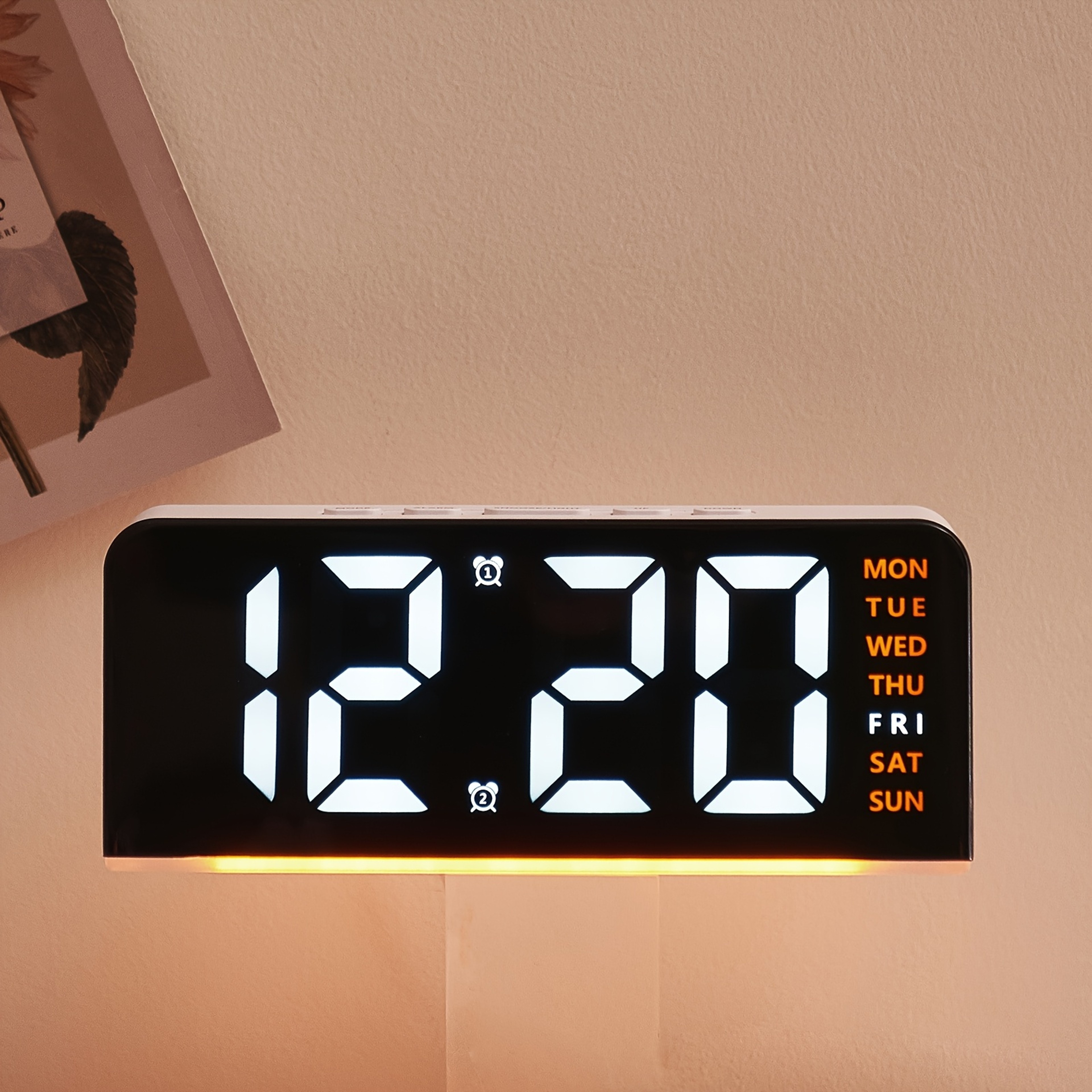 Digital LED Alarm Clock With Temperature Display Snooze Function Modern LED Desk Clock Night Light 6