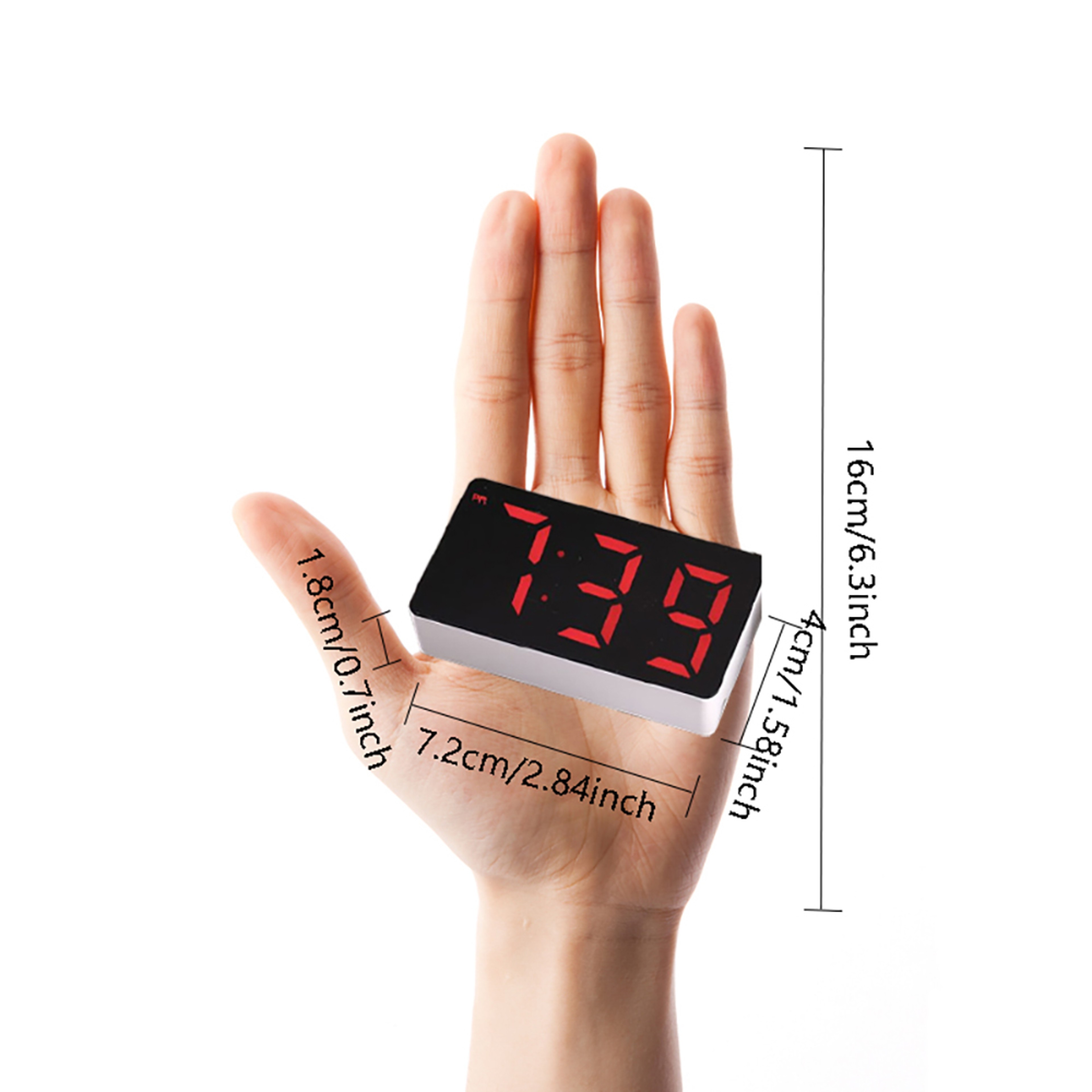 Mini LED Digital Alarm Clock Mirror Display Mini Desk Clock For Bedroom Office Travel 9