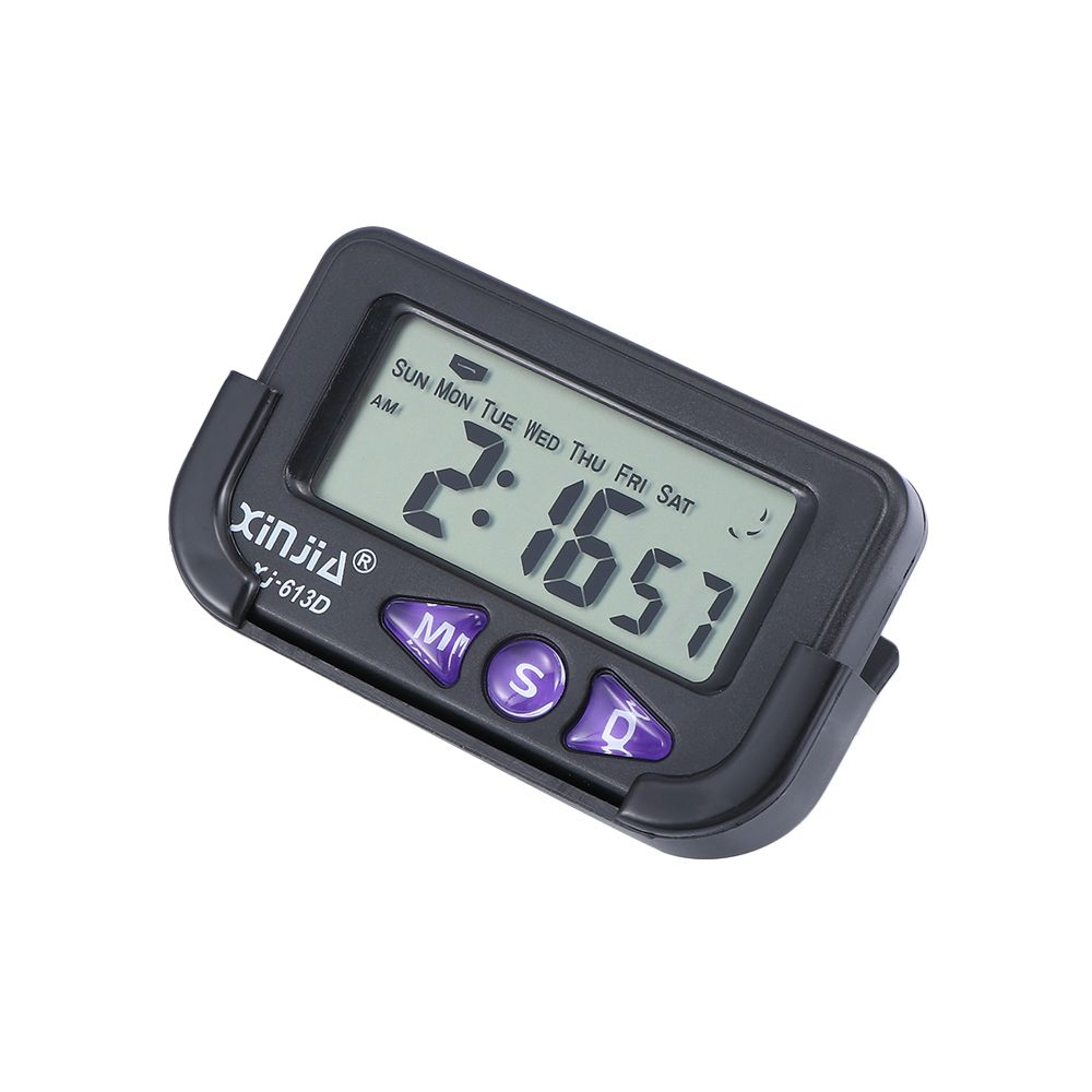 Portable Pocket Digital Alarm Clock with Date Time Display Mini Travel Clock Stopwatch – view 1