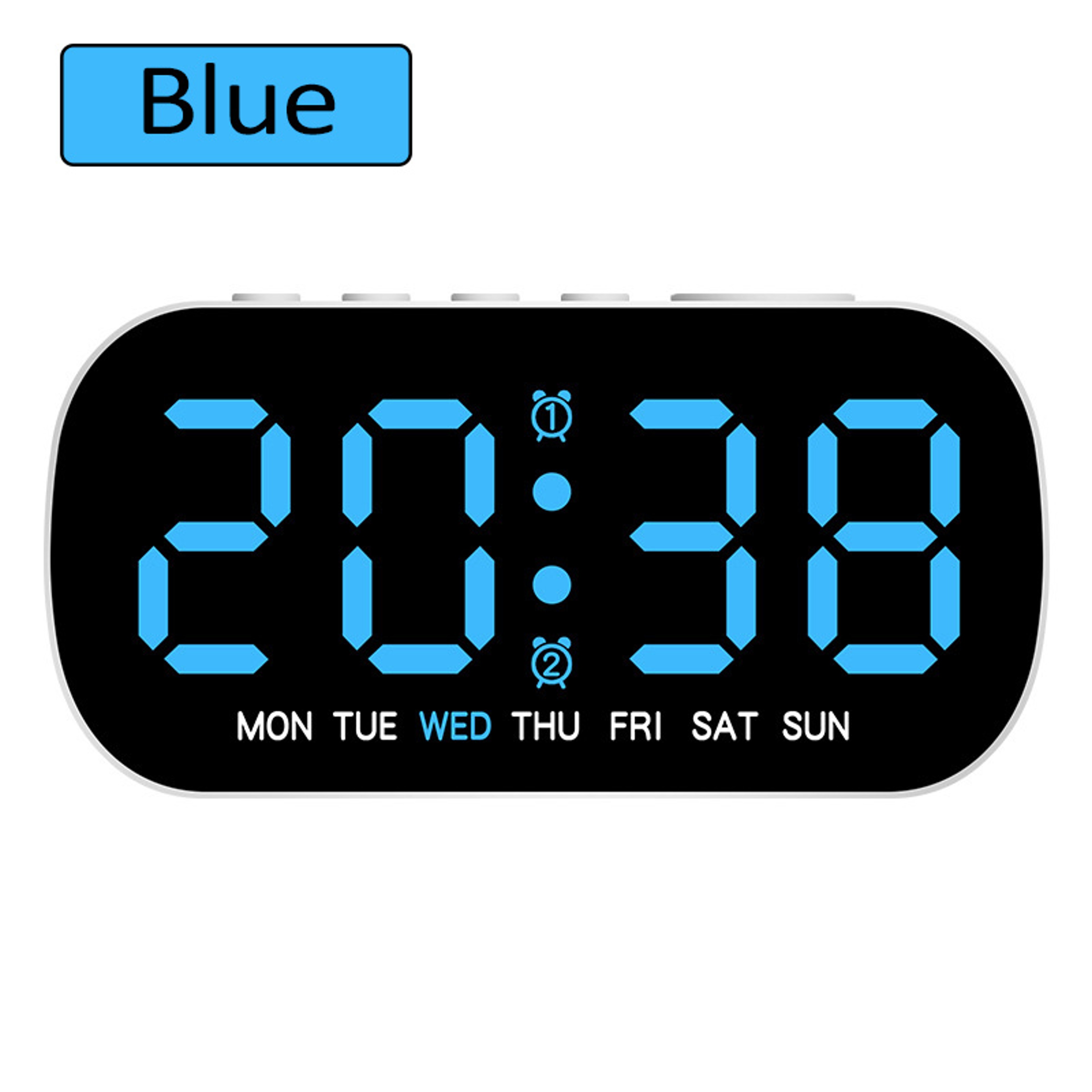 Digital Alarm Clock With LED Display Adjustable Brightness Bedside Desktop Clock 5