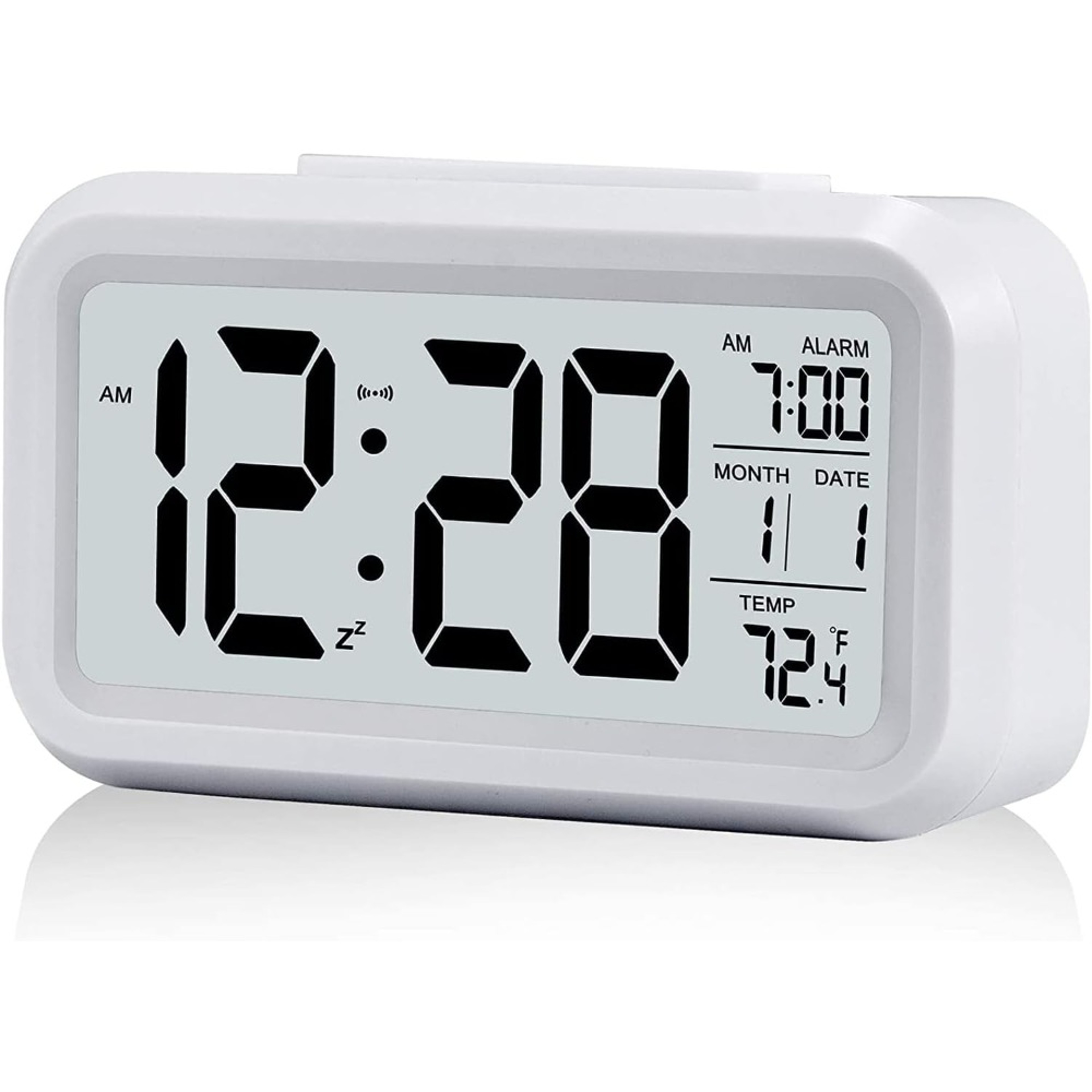 Digital LED Alarm Clock With Snooze Calendar Temperature Display LED Desk Clock For Home Office Bed 7
