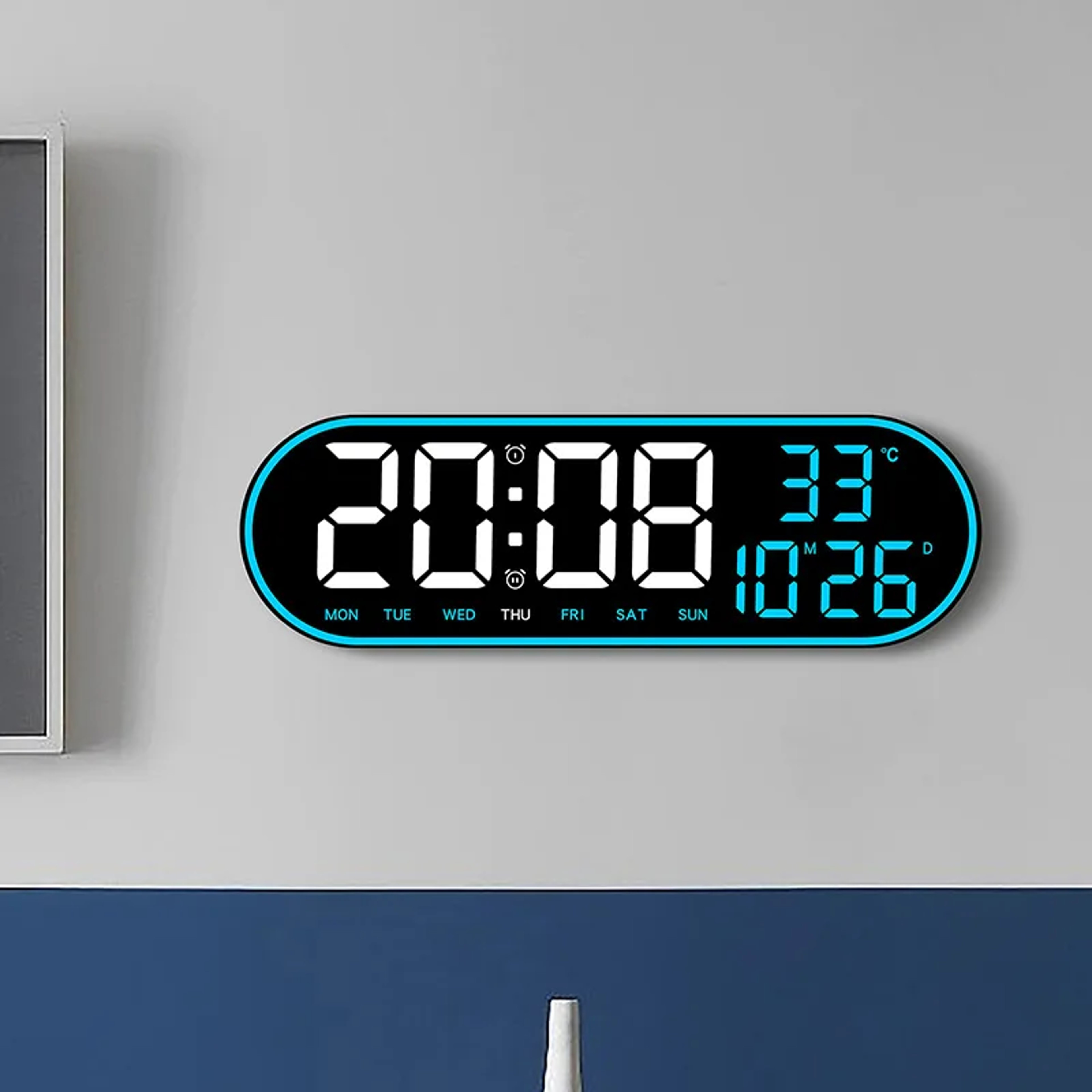 LED Digital Wall Clock With Remote Control Large Digital Calendar Clock With Temperature Date Displ 7