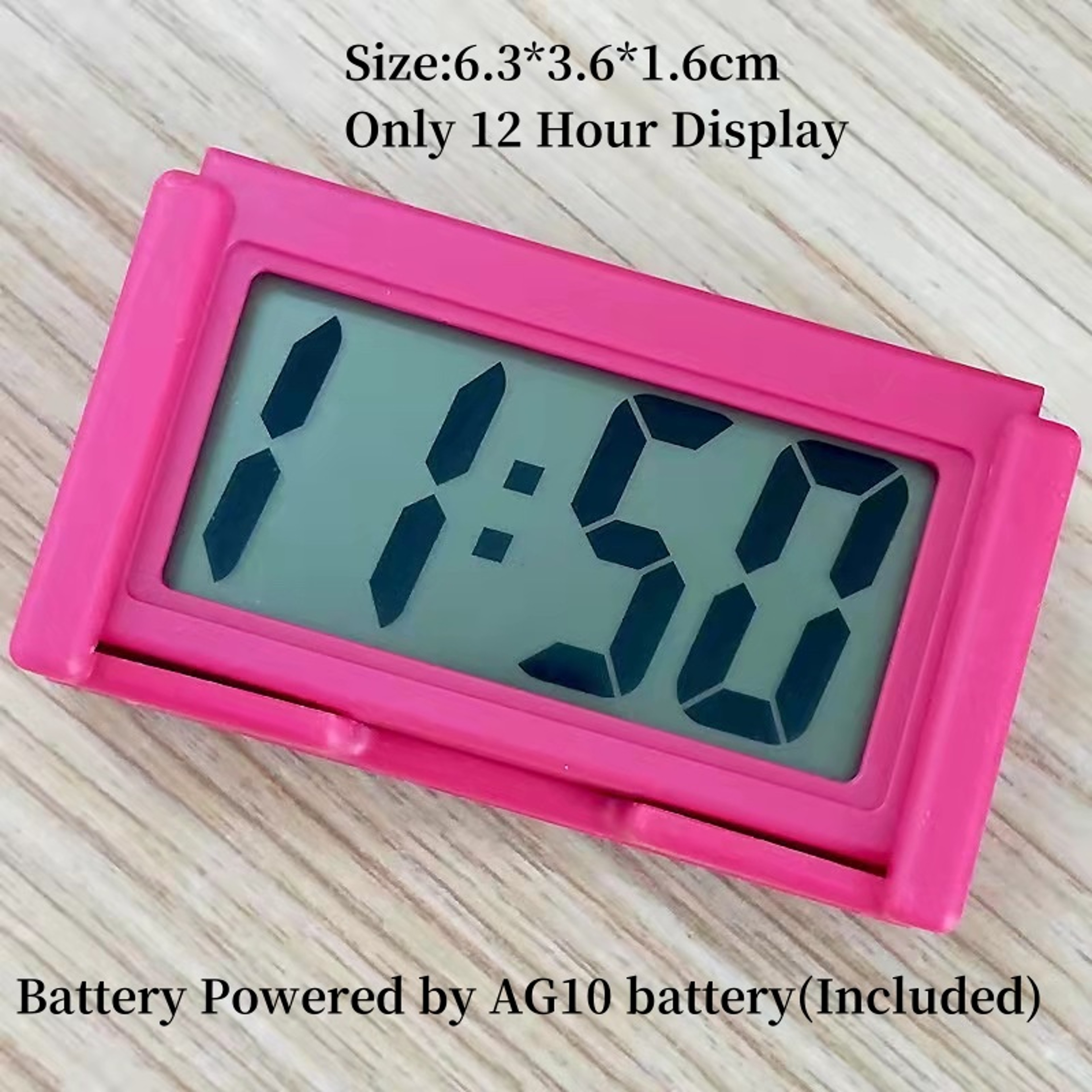 Mini Desk Clock Portable Travel Clock LCD Digital Battery Powered Table Clock With Date Display 3