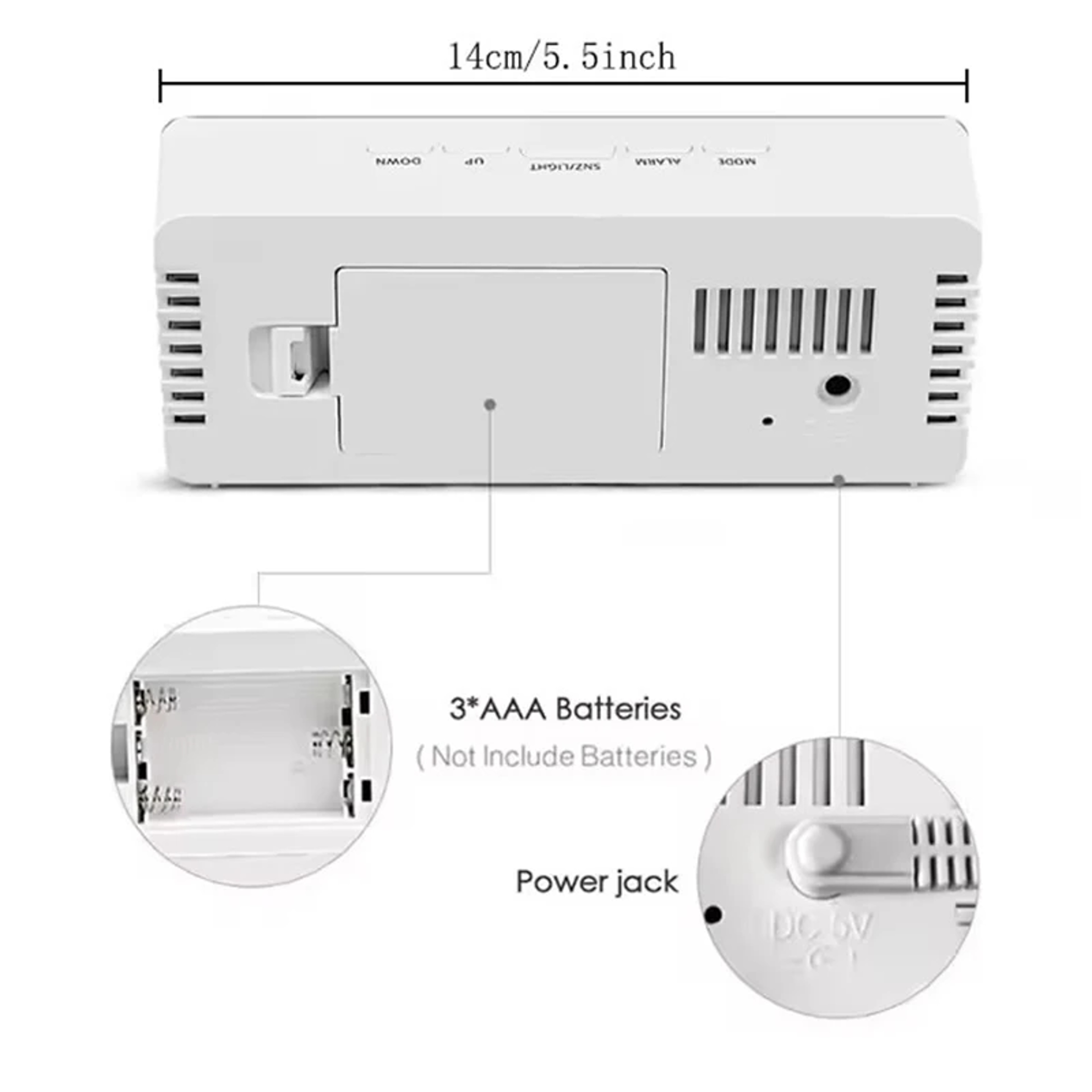 Modern LED Digital Alarm Clock With Mirror Display USB Powered Mirror Desk Clock And Snooze Functio 4