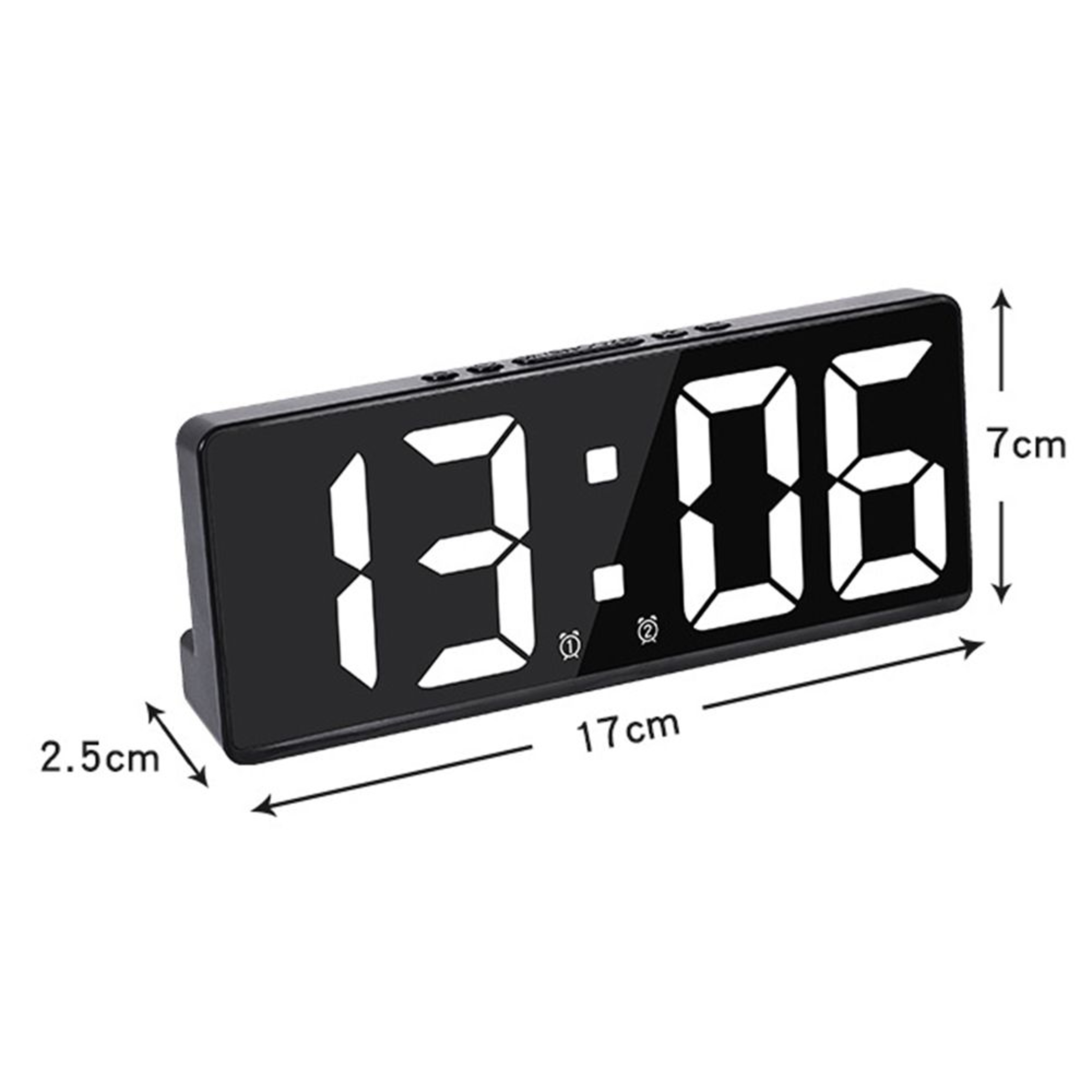 Voice Control Digital Alarm Clock LED Display Smart Night Mode Desktop Clock 5