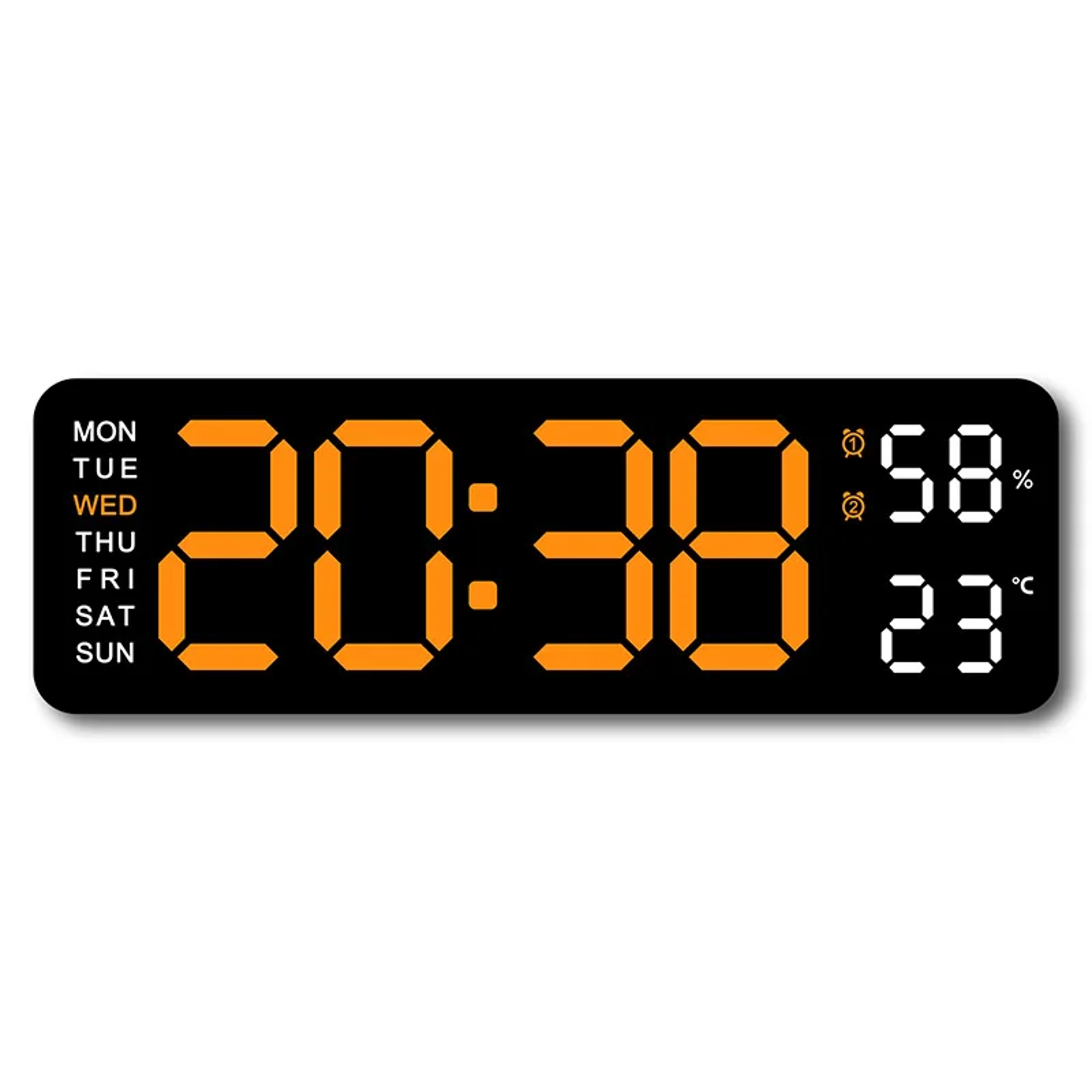 Digital Wall Clock LED Temperature Display Clock With Auto Dimmer USB Powered 6