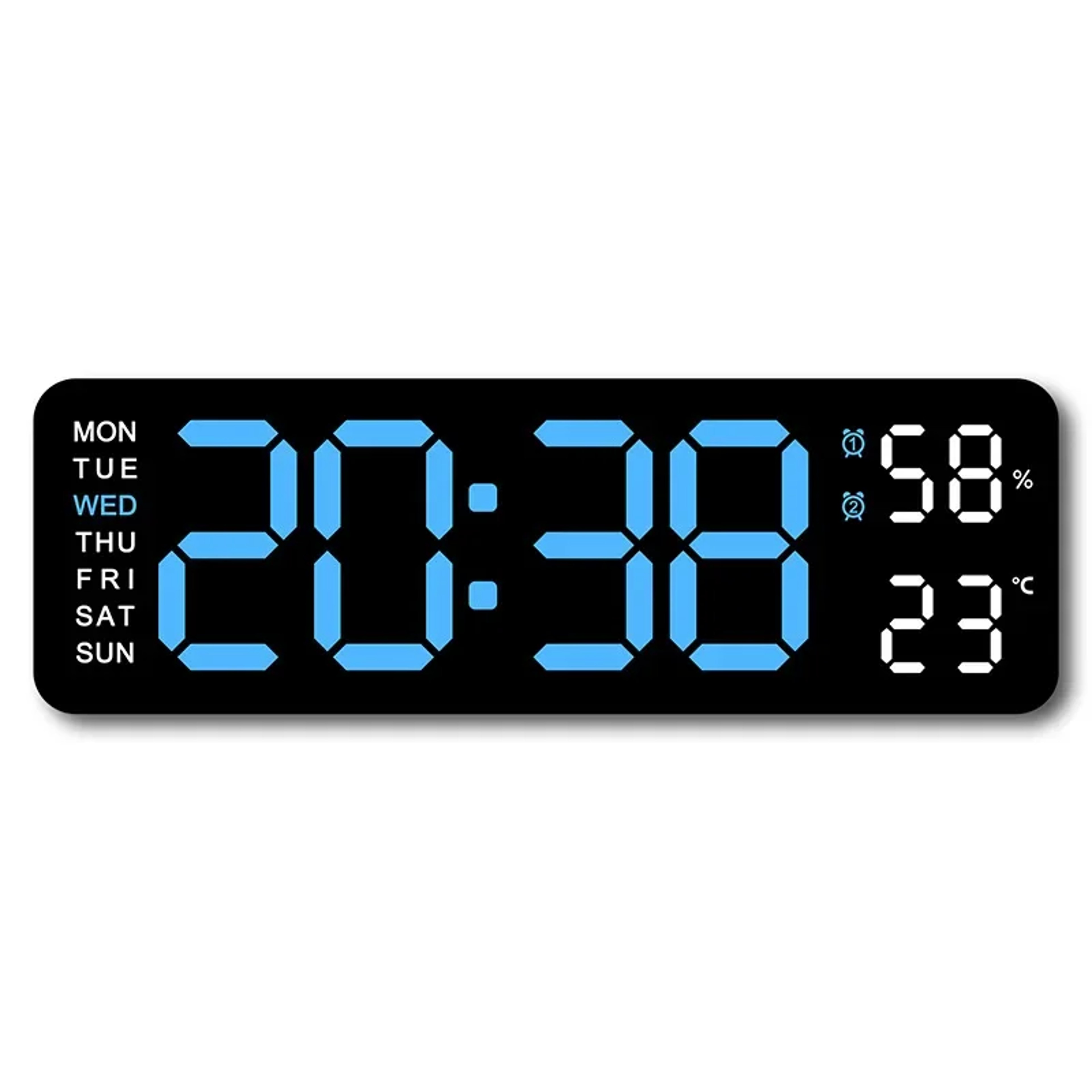 Digital Wall Clock LED Temperature Display Clock With Auto Dimmer USB Powered 9