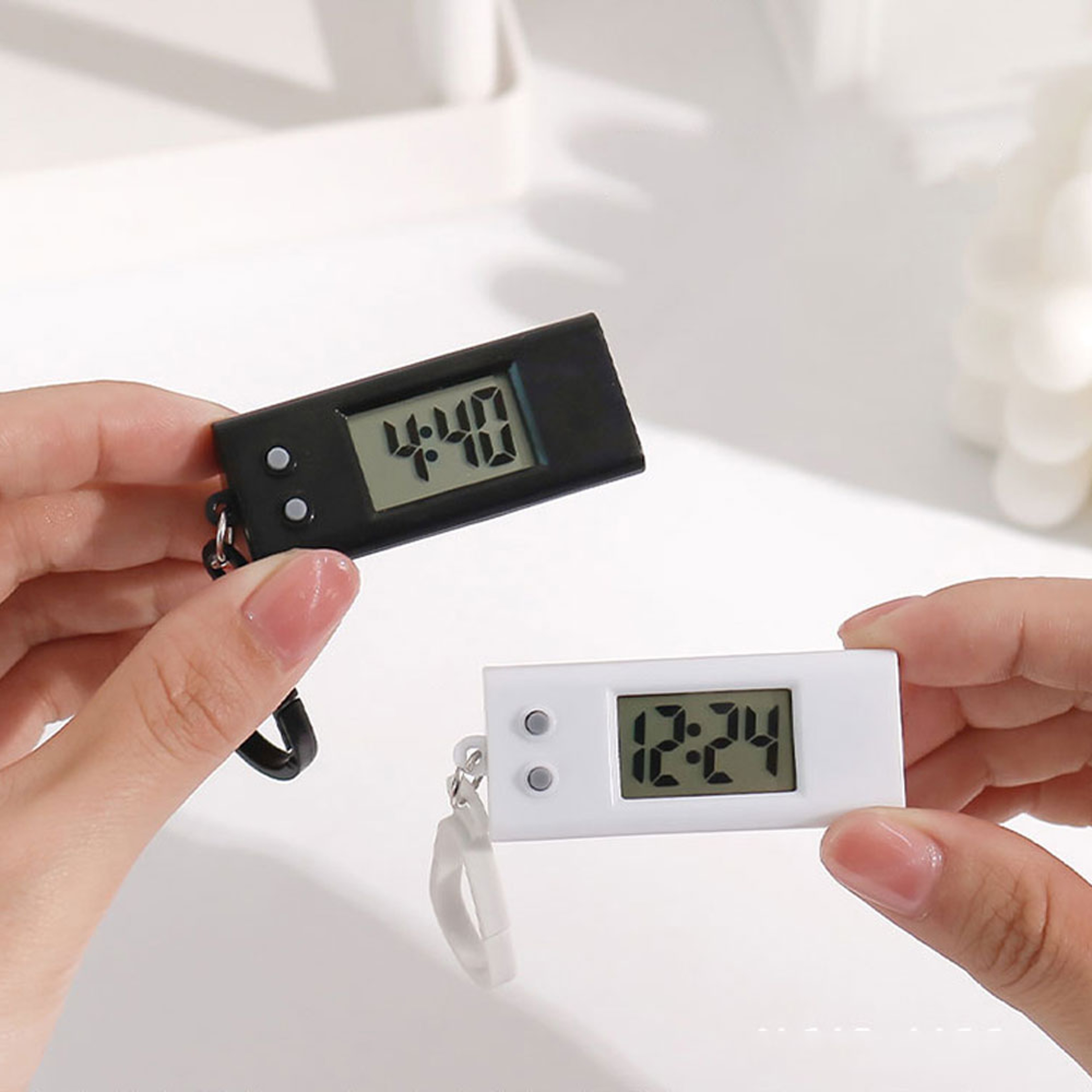 Mini Digital Clock Keychain Portable Electronic Student Watch Hanging Time Display 4