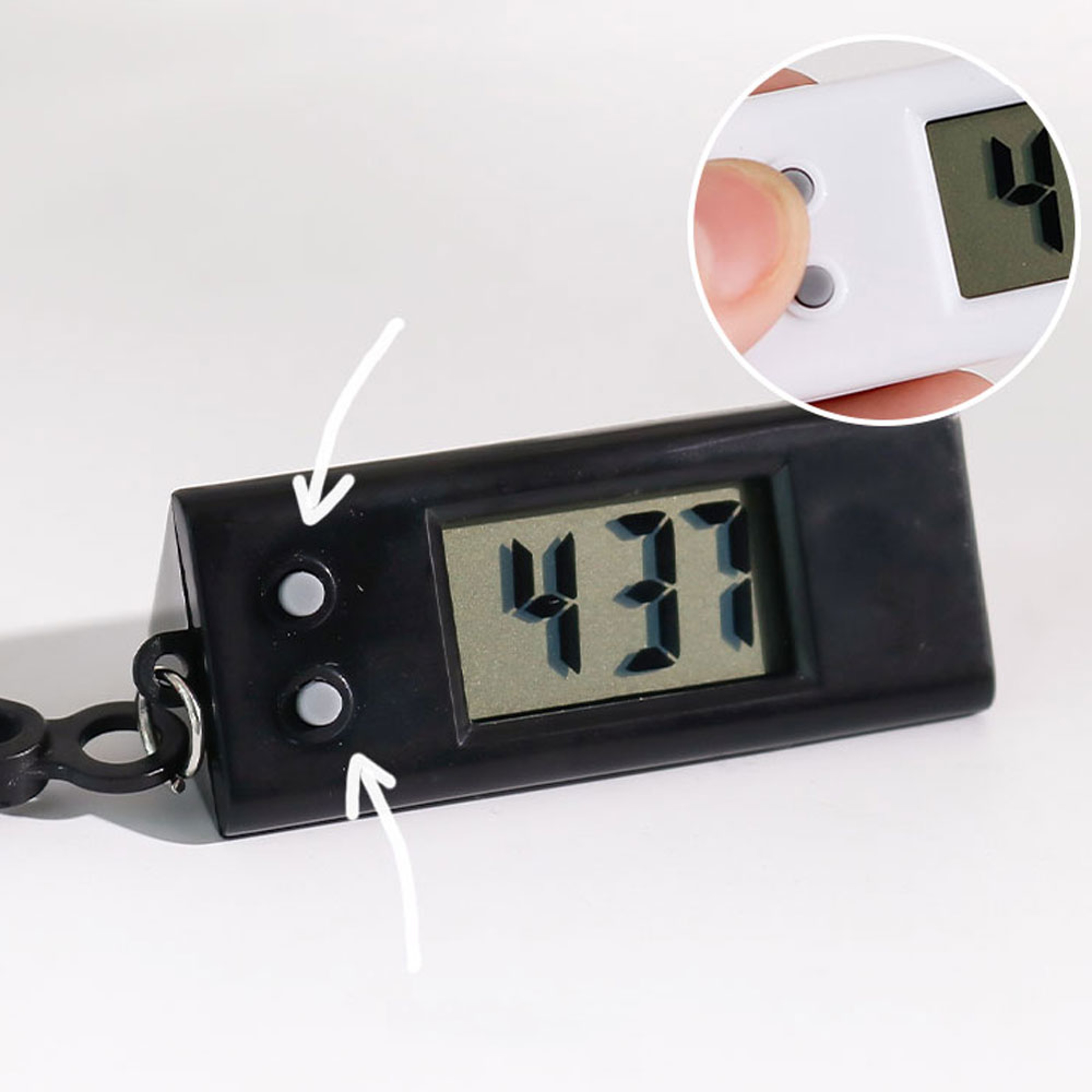 Mini Digital Clock Keychain Portable Electronic Student Watch Hanging Time Display 5