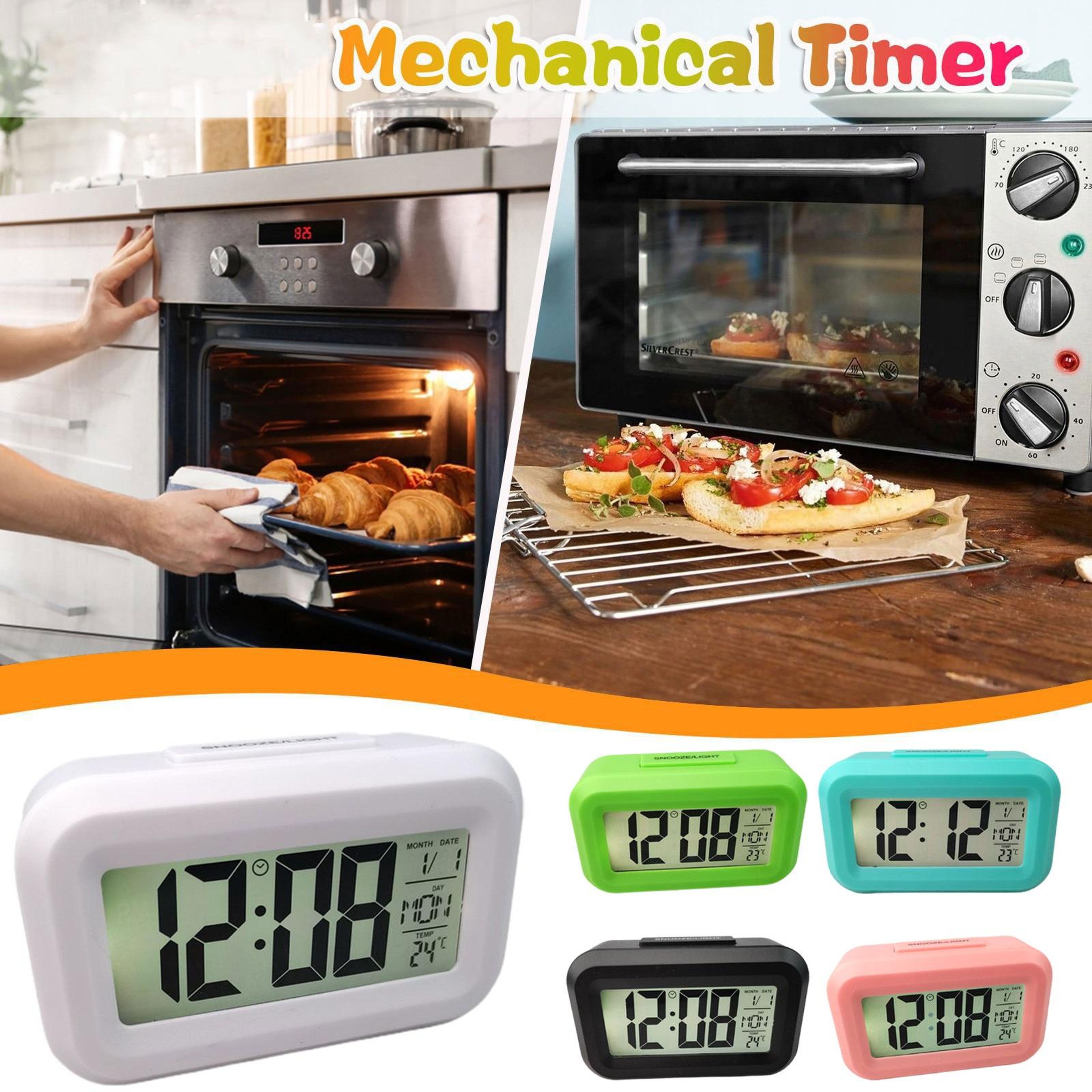 LED Digital Alarm Clock With Calendar Temperature Display Desk Clock 7