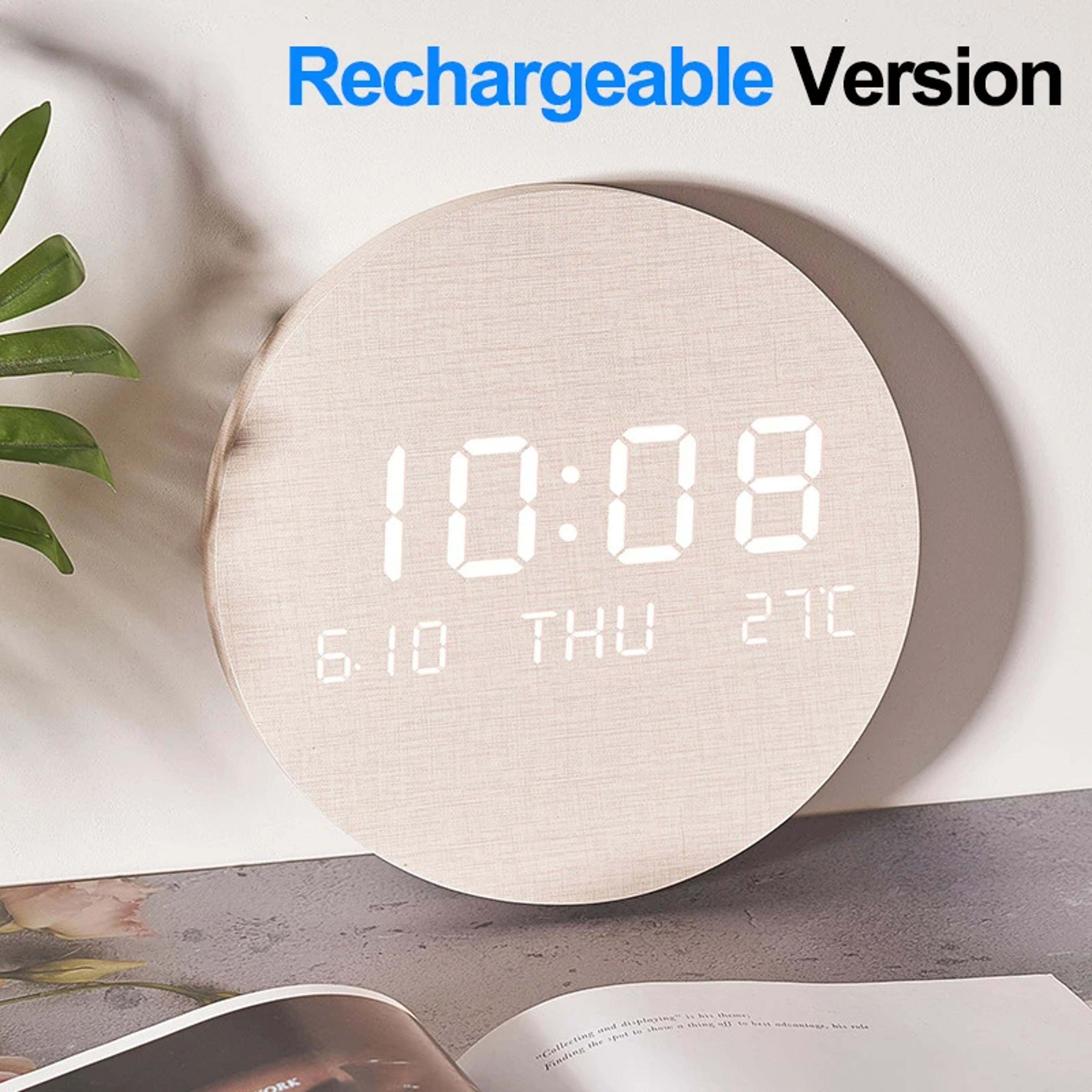 LED Digital Wall Clock Temperature Display Smart Modern Wall Clock For Home Bedroom 2