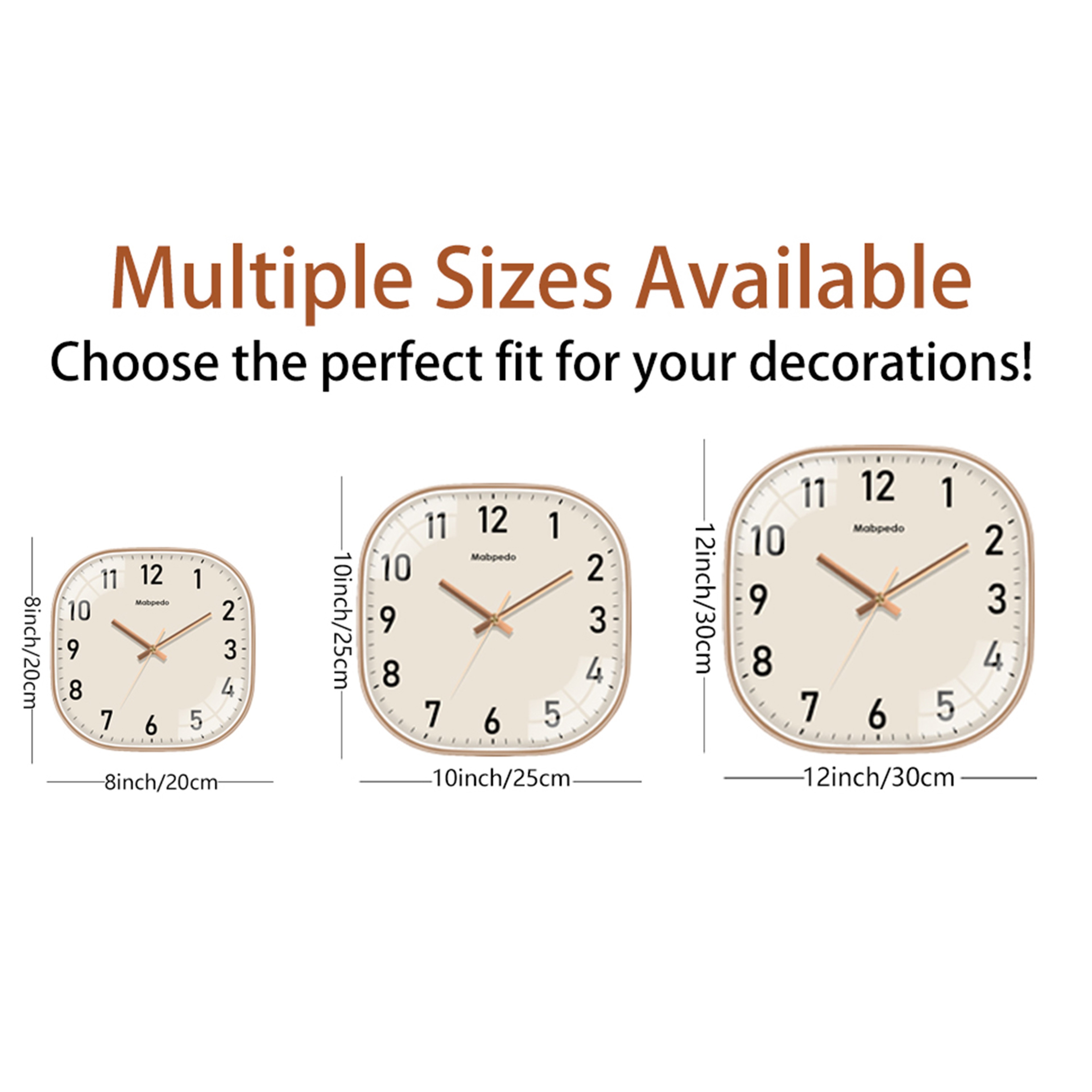 Modern Square Quartz Wall Clock With Elegant Beige Dial Silent Wall Clock For Home Office Decor 6