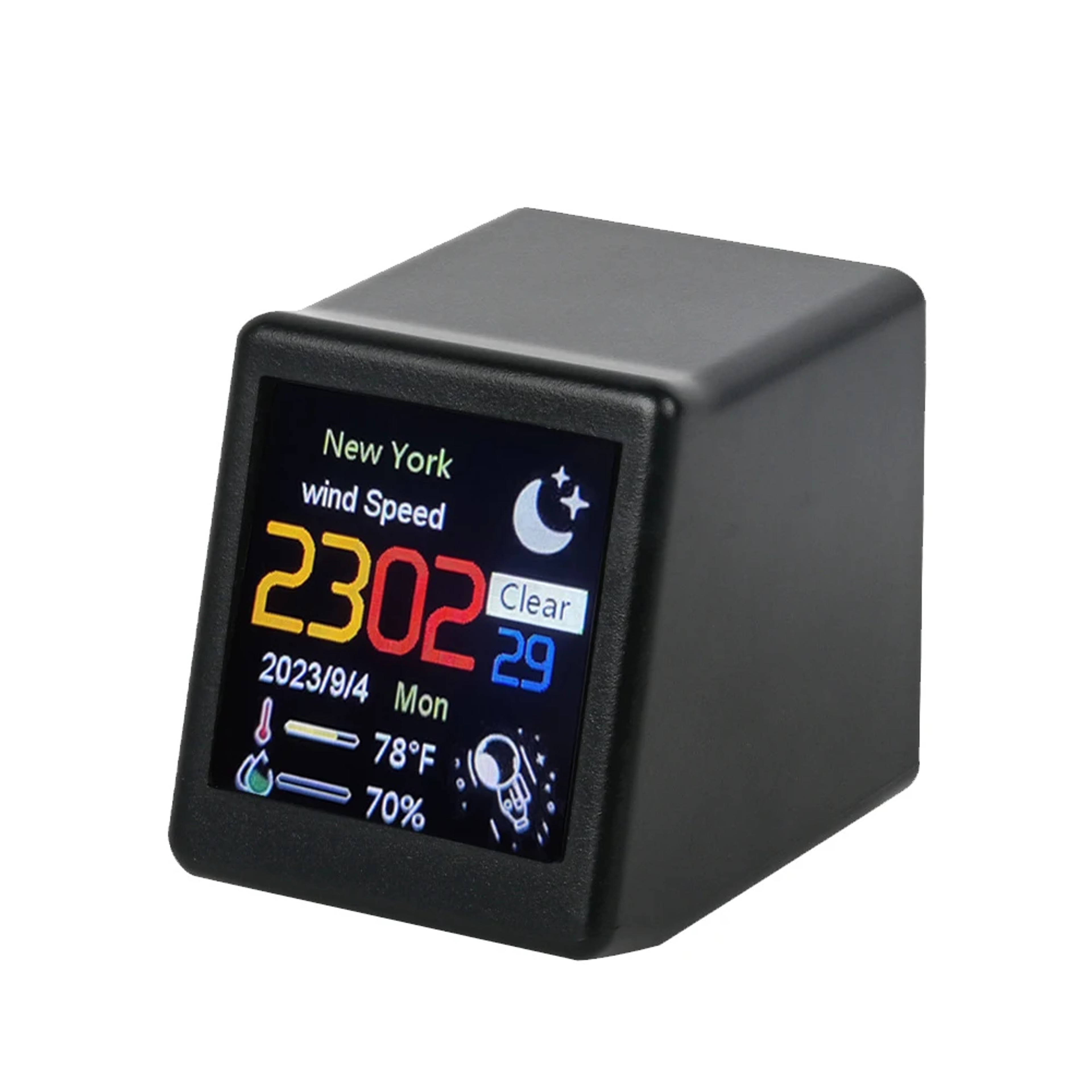 Smart WiFi Weather Station Clock With Temperature Humidity Monitor And Digital Desktop Display 0