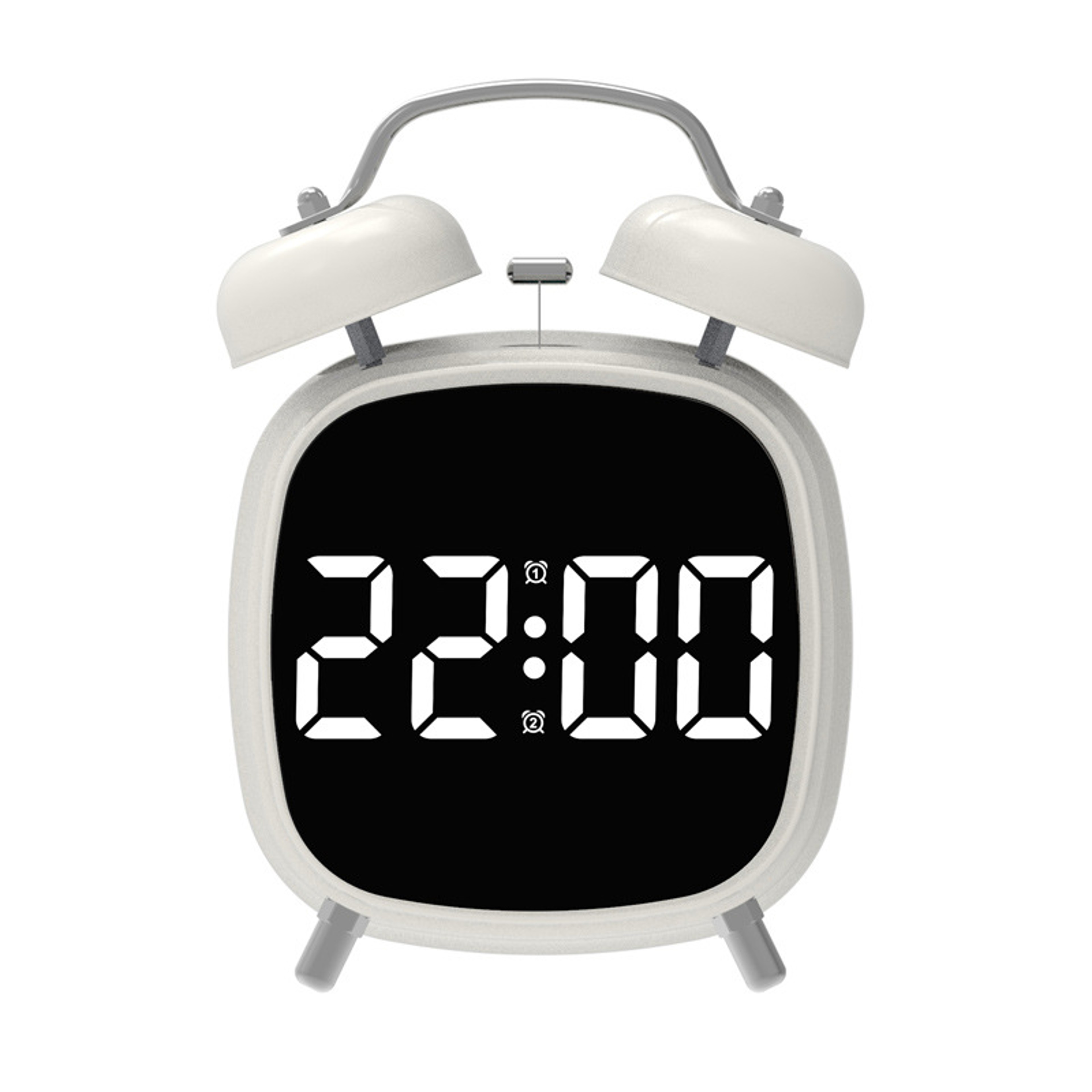 Voice Control Digital Alarm Clock With Double Bell Super Loud Alarm For Heavy Sleepers LED Bedside  4