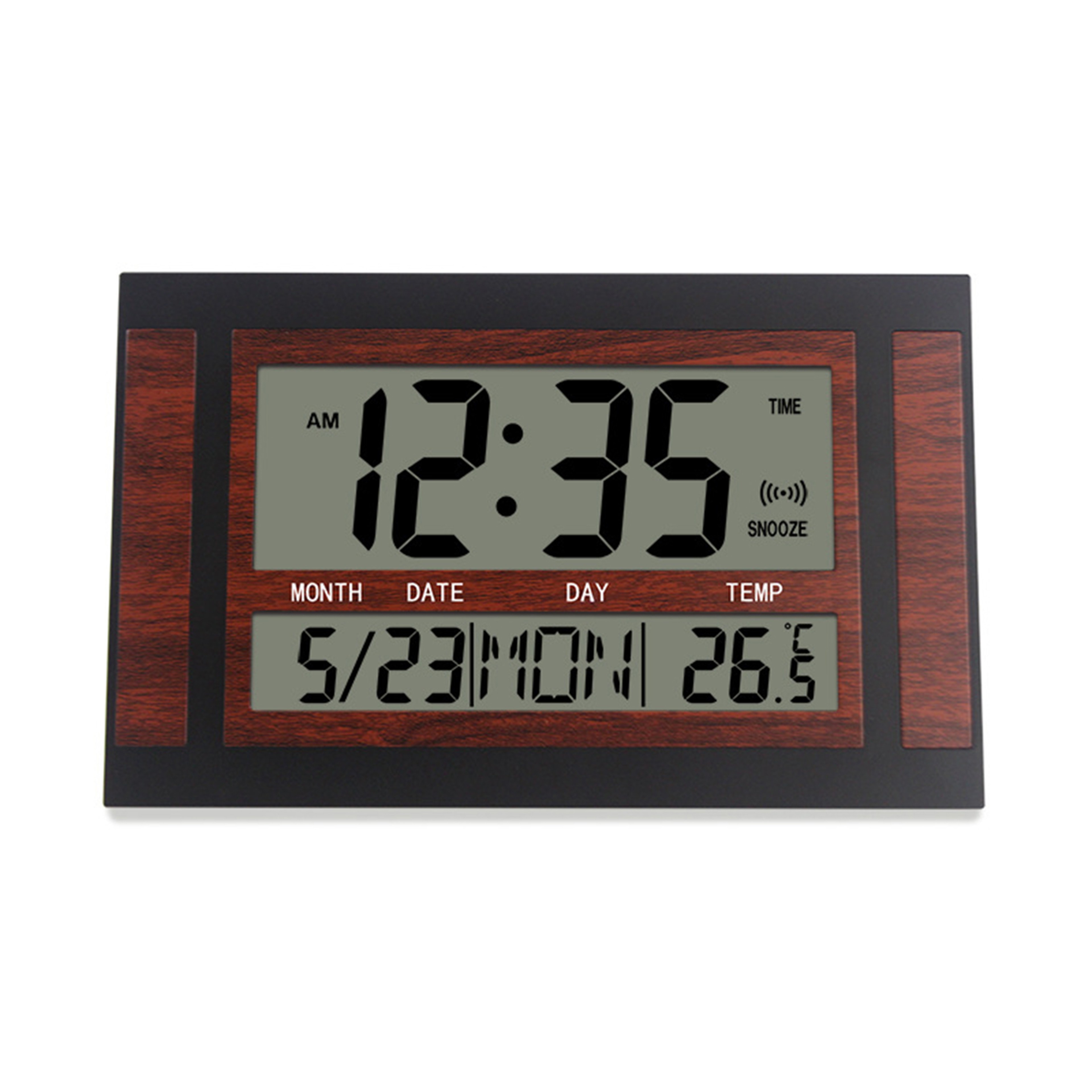 Modern Digital Alarm Clock LCD Wall And Desk Clock With Temperature Calendar Display For Home Offic 1