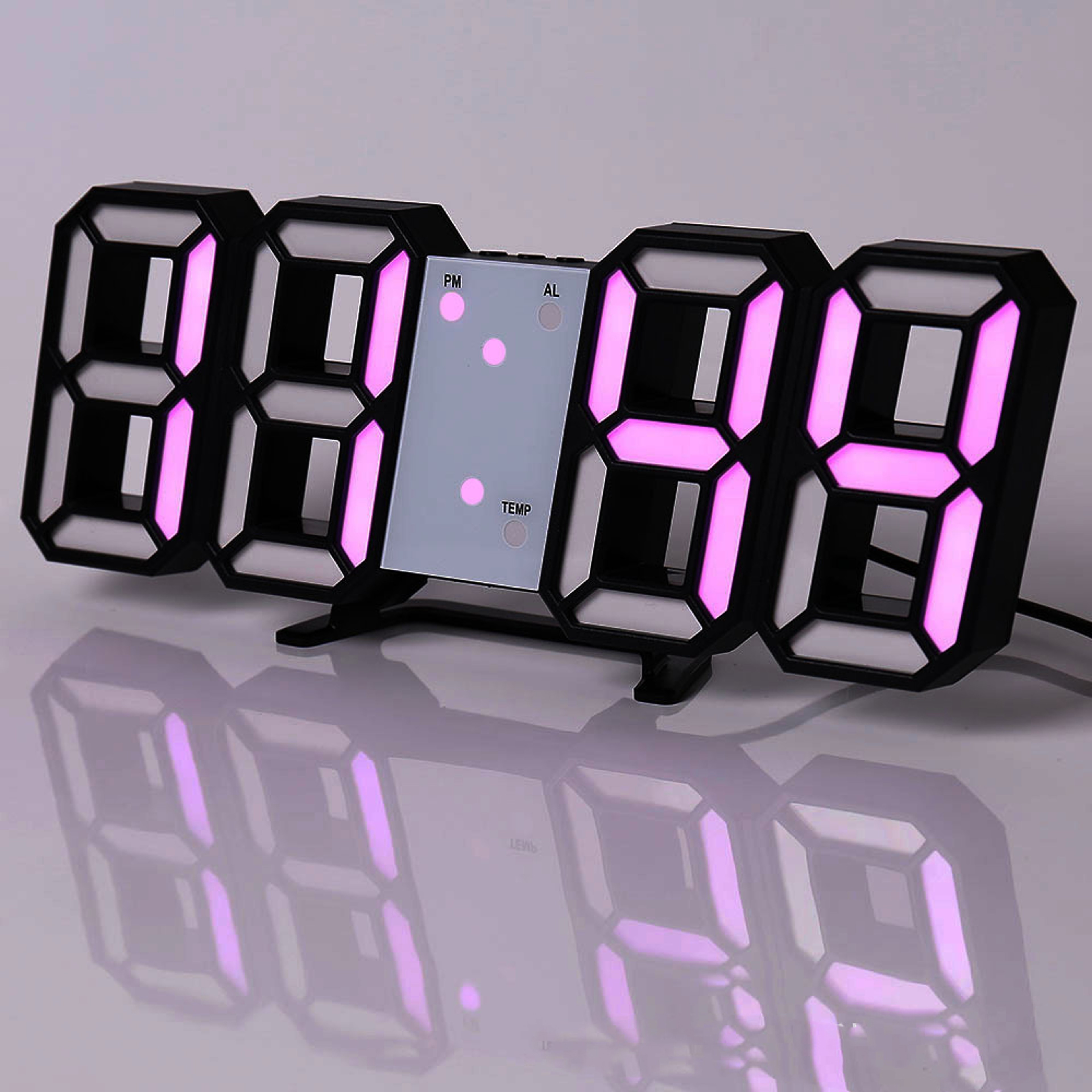 Digital Wall Clock LED Wall Clock Digital Alarm Clock Bedroom Decor Clock Remote Control Clock 3