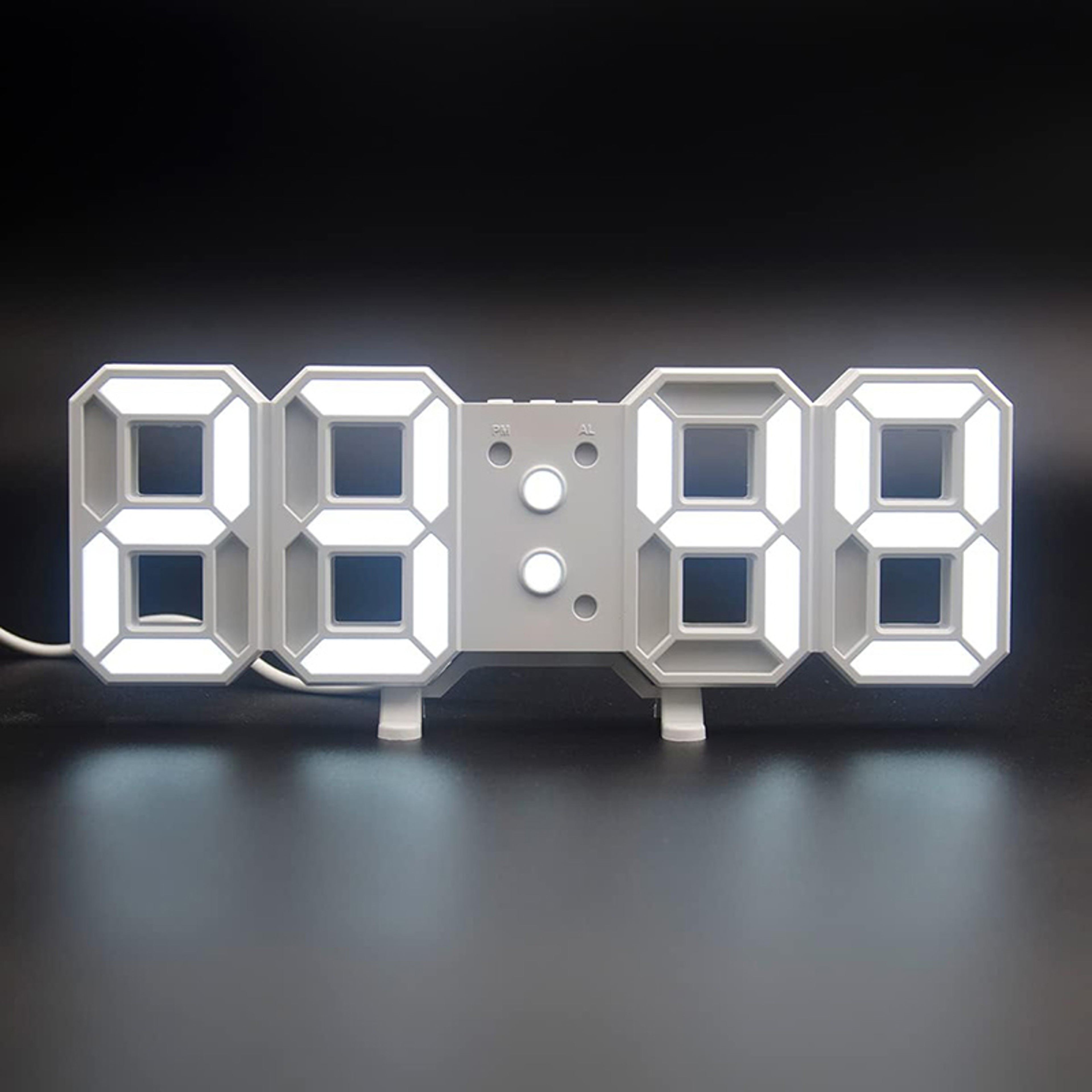 LED Digital Wall Clock Remote Control Alarm Clock Night Light Decor For Bedroom Office Kitchen 1