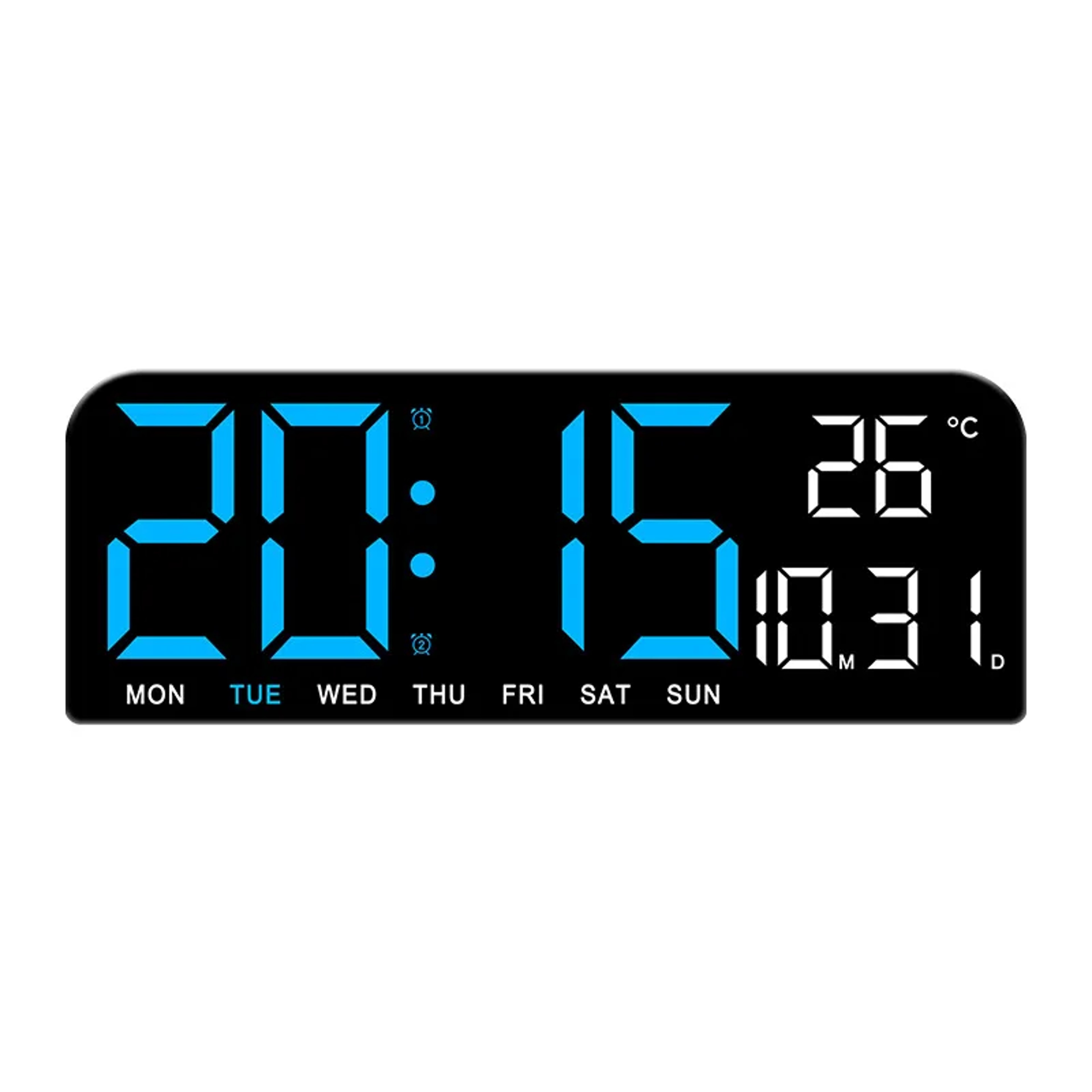 Large Display Digital Wall Clock LED Wall Clock With Temperature Date Week Display 0