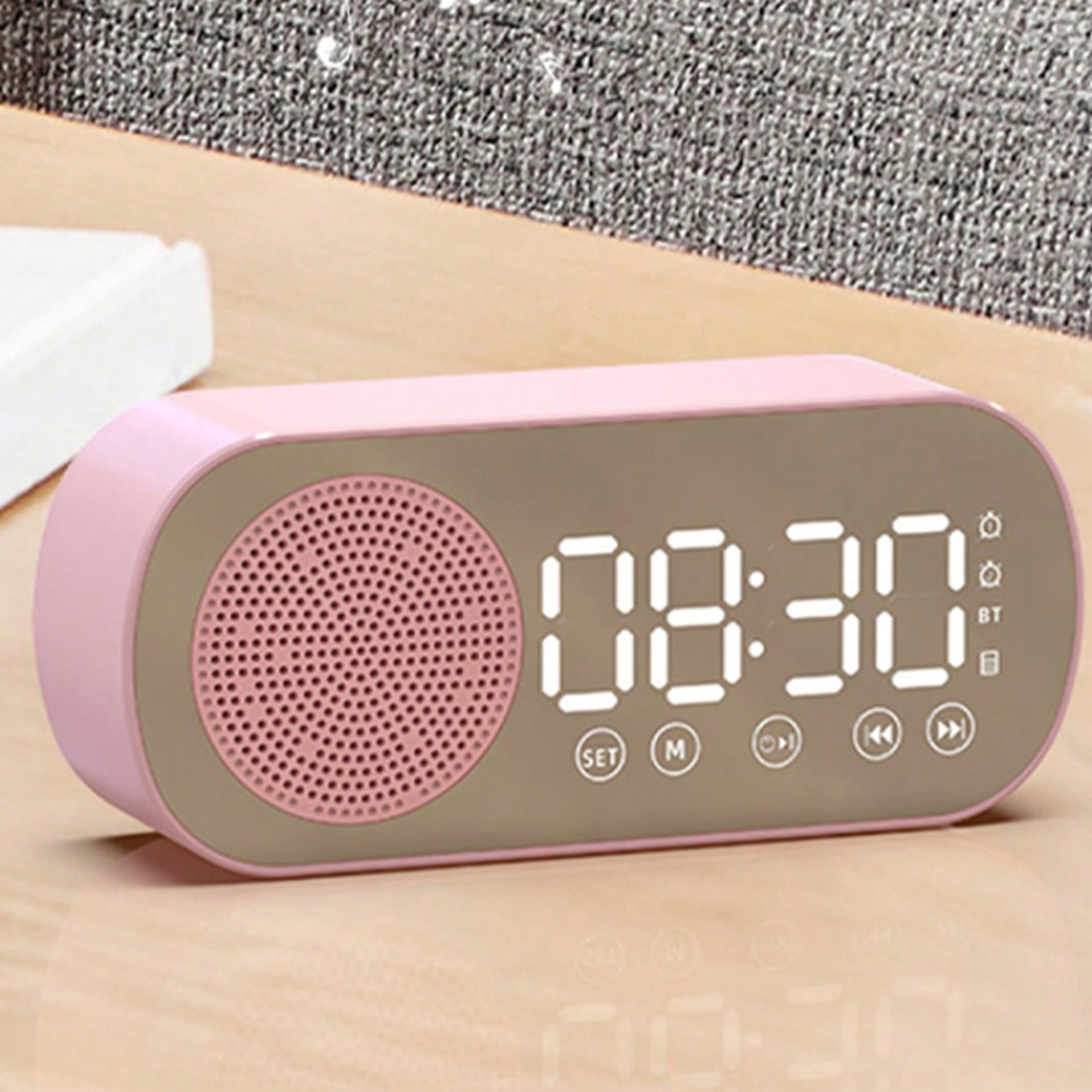 Smart Bluetooth Alarm Clock Wireless Bluetooth Speaker LED Digital Clock With Subwoofer And Music P 0