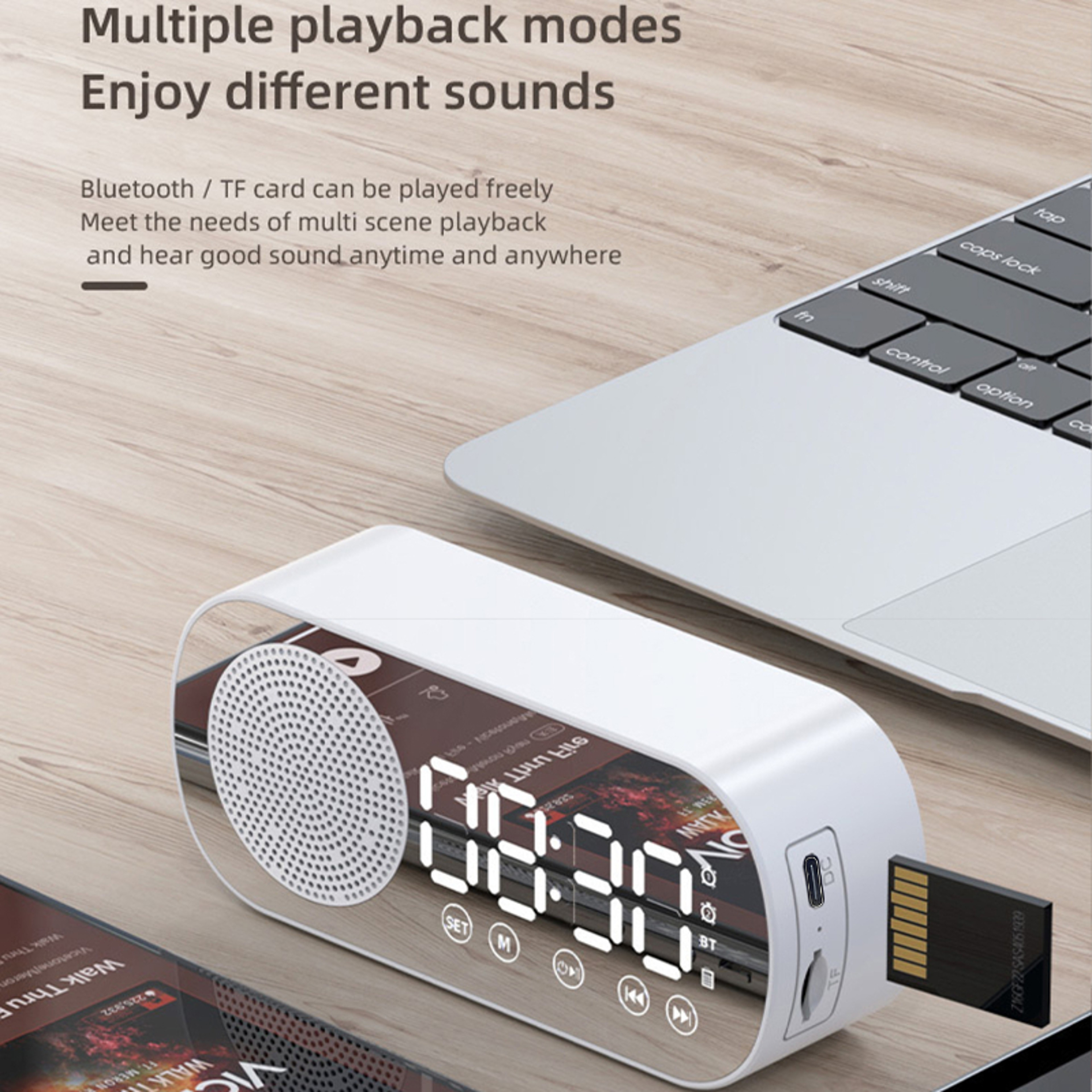 Smart Bluetooth Alarm Clock Wireless Bluetooth Speaker LED Digital Clock With Subwoofer And Music P 5