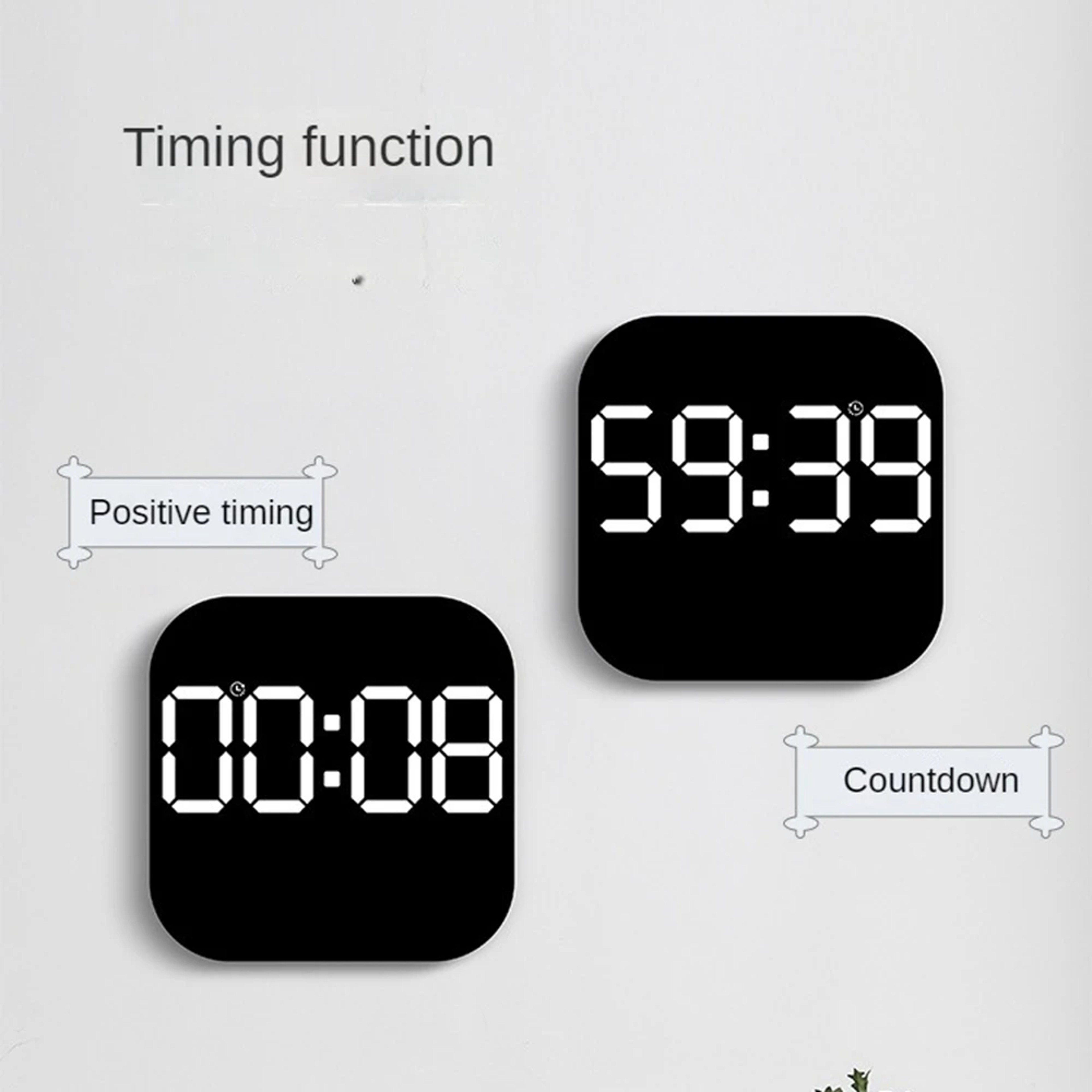 Digital Wall Clock With Remote Control Large LED Alarm Clock Temperature Date Week Display 5