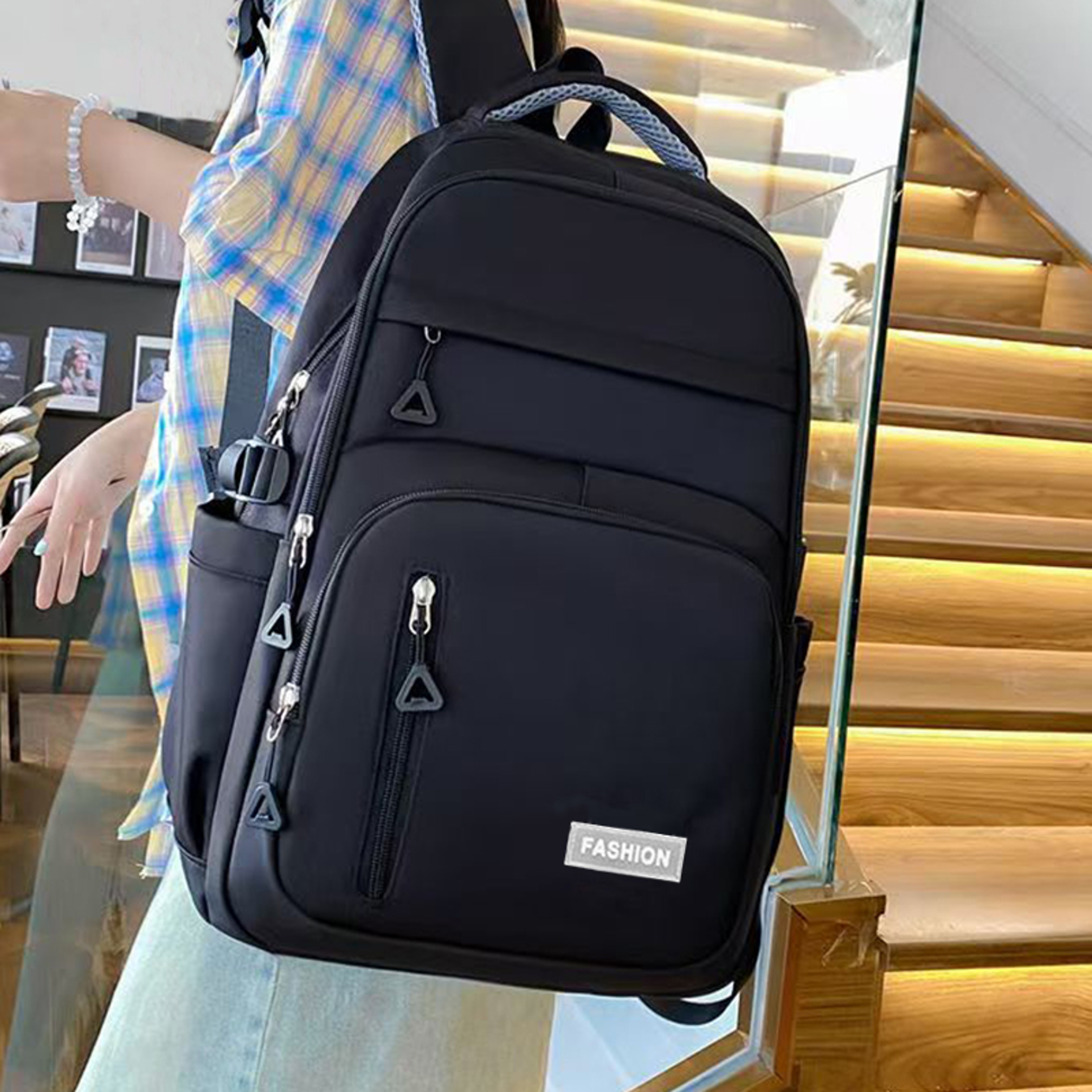 Minimalist Student Backpack Lightweight Travel Backpack With Multi Pocket Zipper Storage For School 0