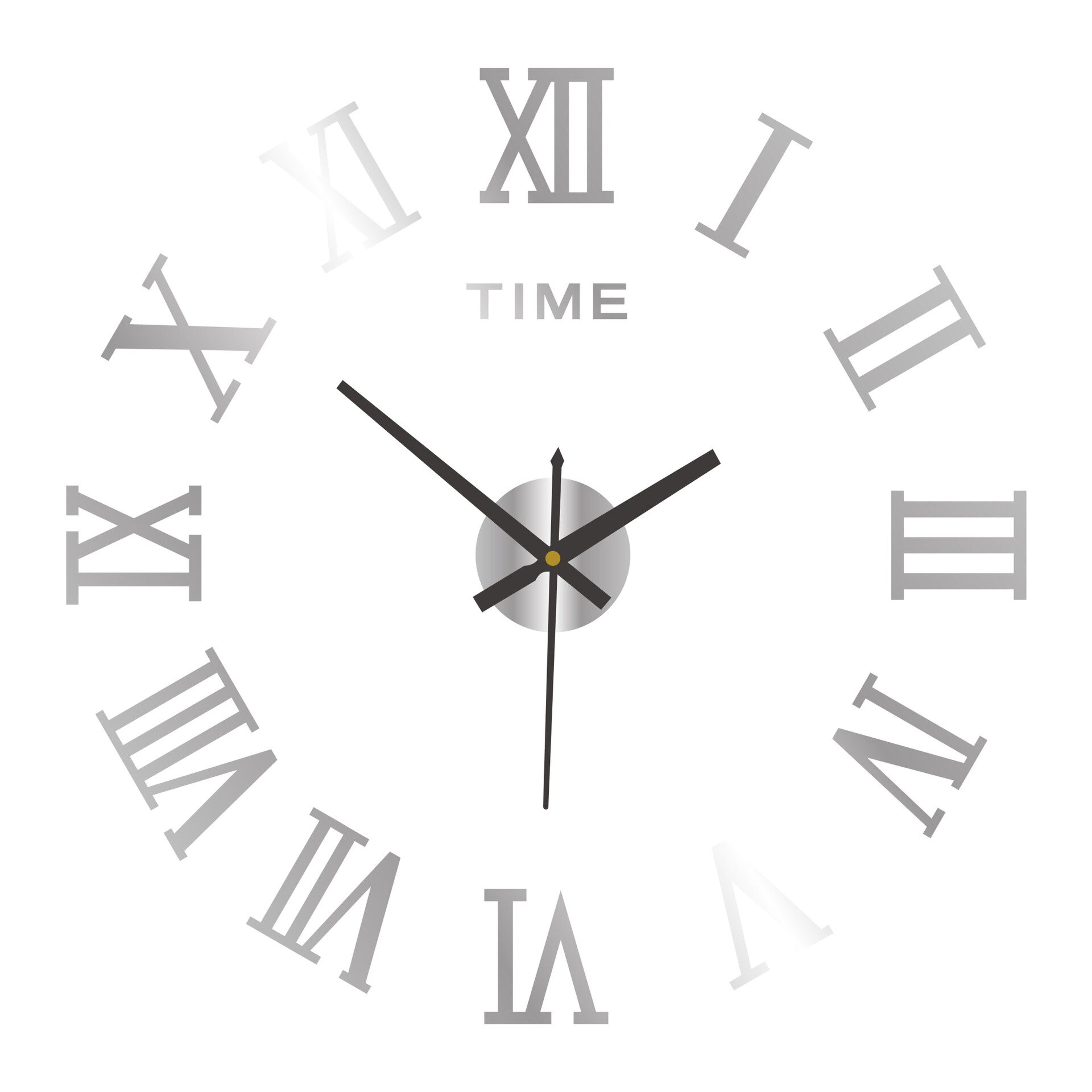 Modern DIY Wall Clock Large 3D Wall Clock Acrylic Roman Numeral Mirror Wall Decor 2