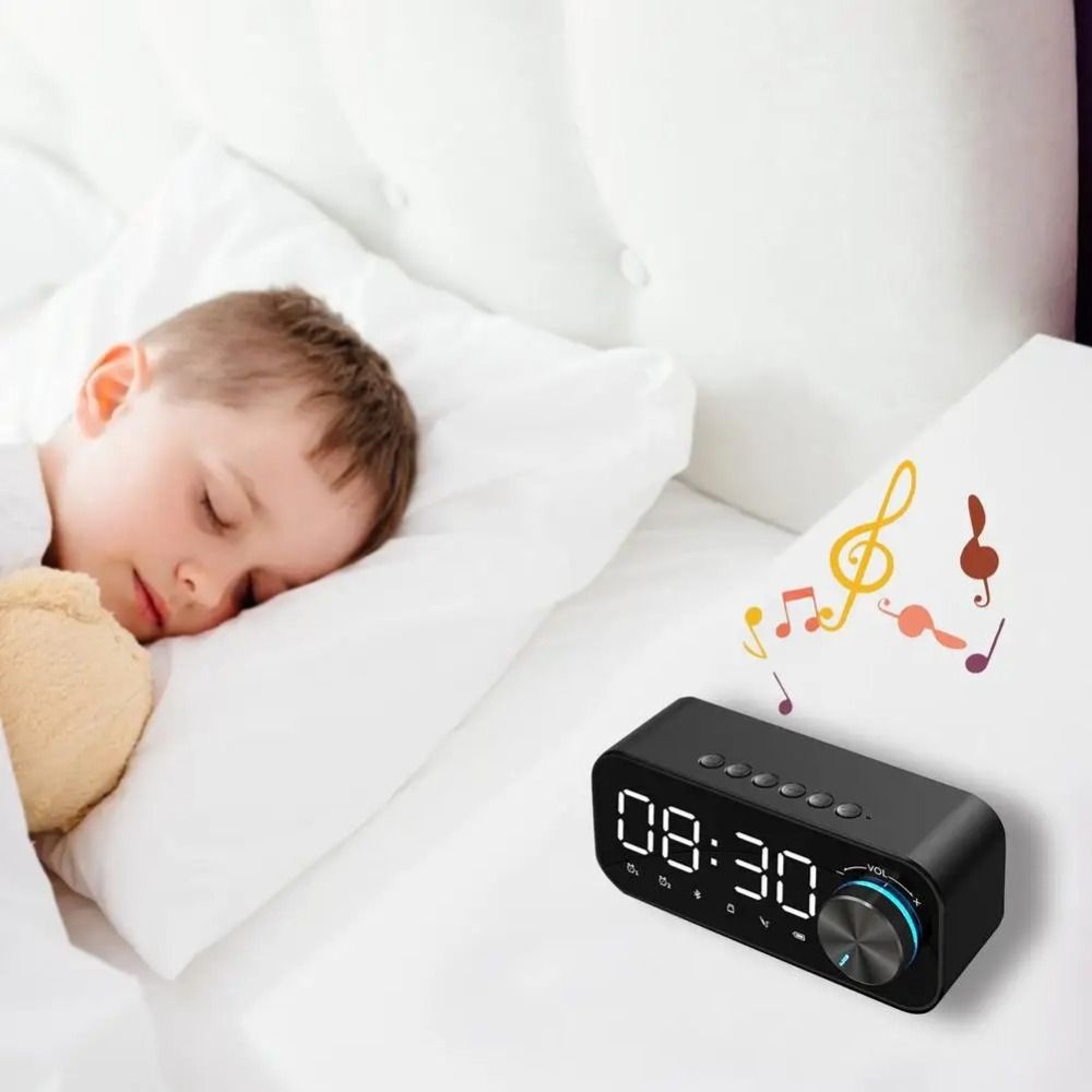 Bluetooth Speaker Alarm Clock With LED Display Mini Bluetooth Speaker Wireless Bedside Clock 4