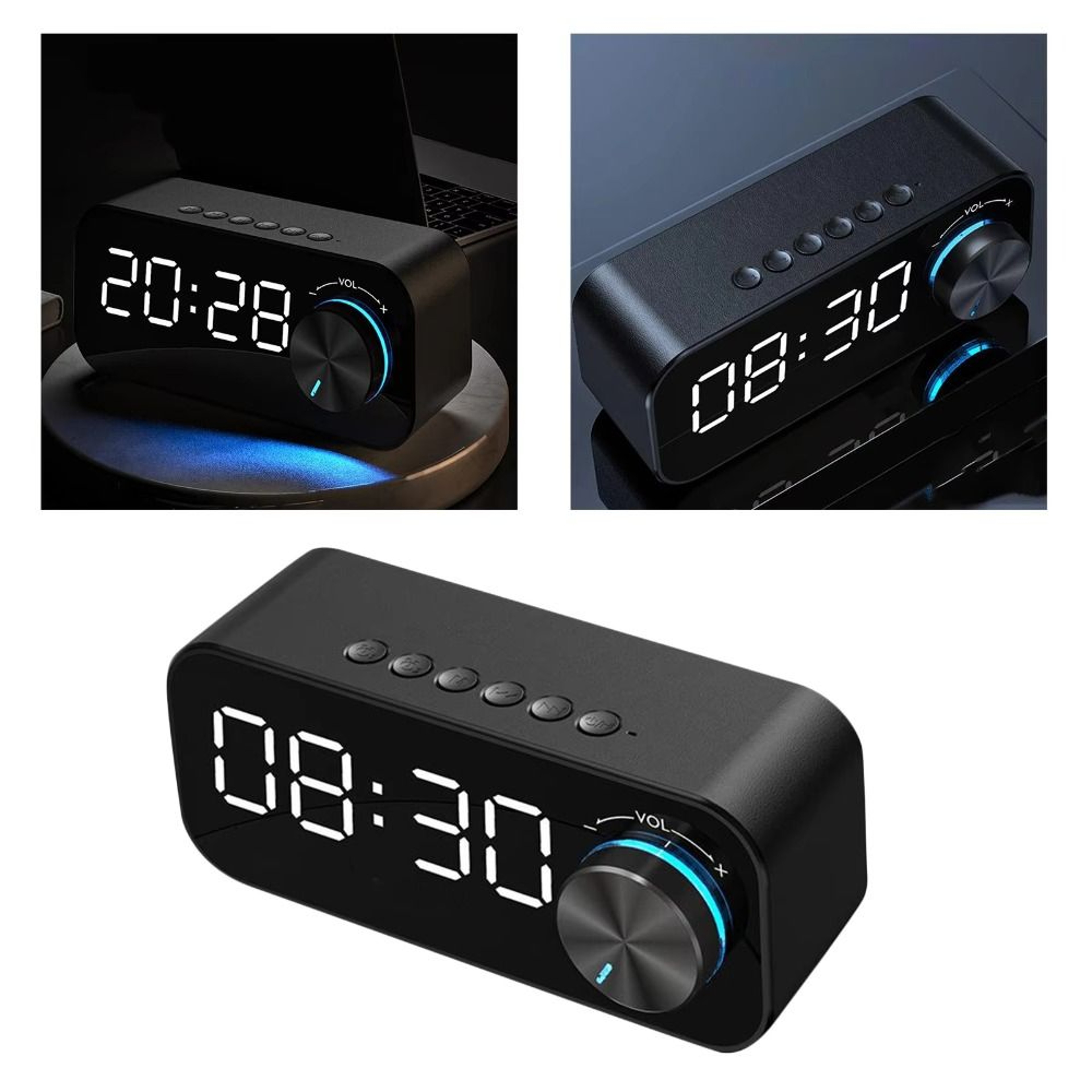 Bluetooth Speaker Alarm Clock With LED Display Mini Bluetooth Speaker Wireless Bedside Clock 5