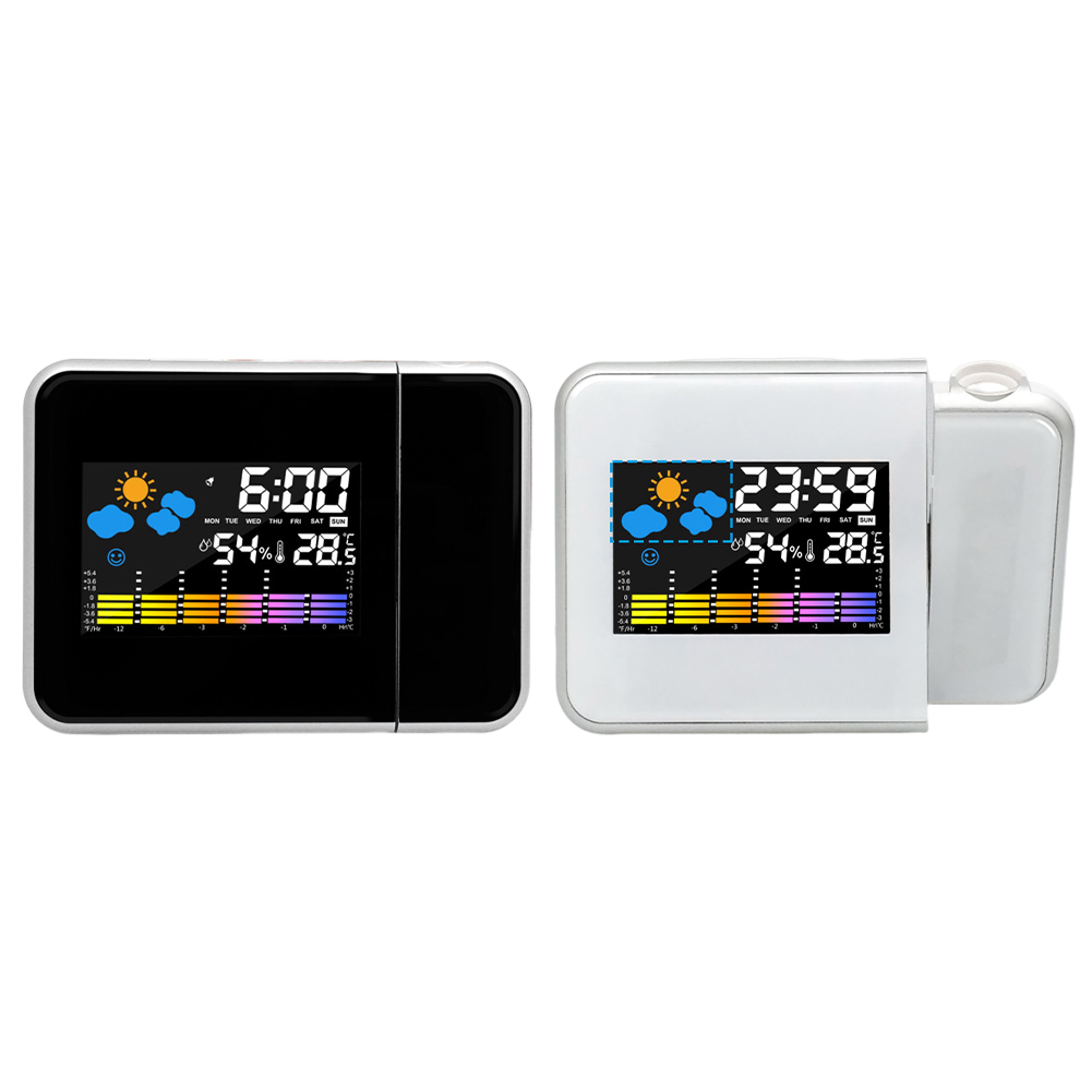 Projection Clock Digital LED Alarm Clock With Thermometer Hygrometer And Night Backlight 4