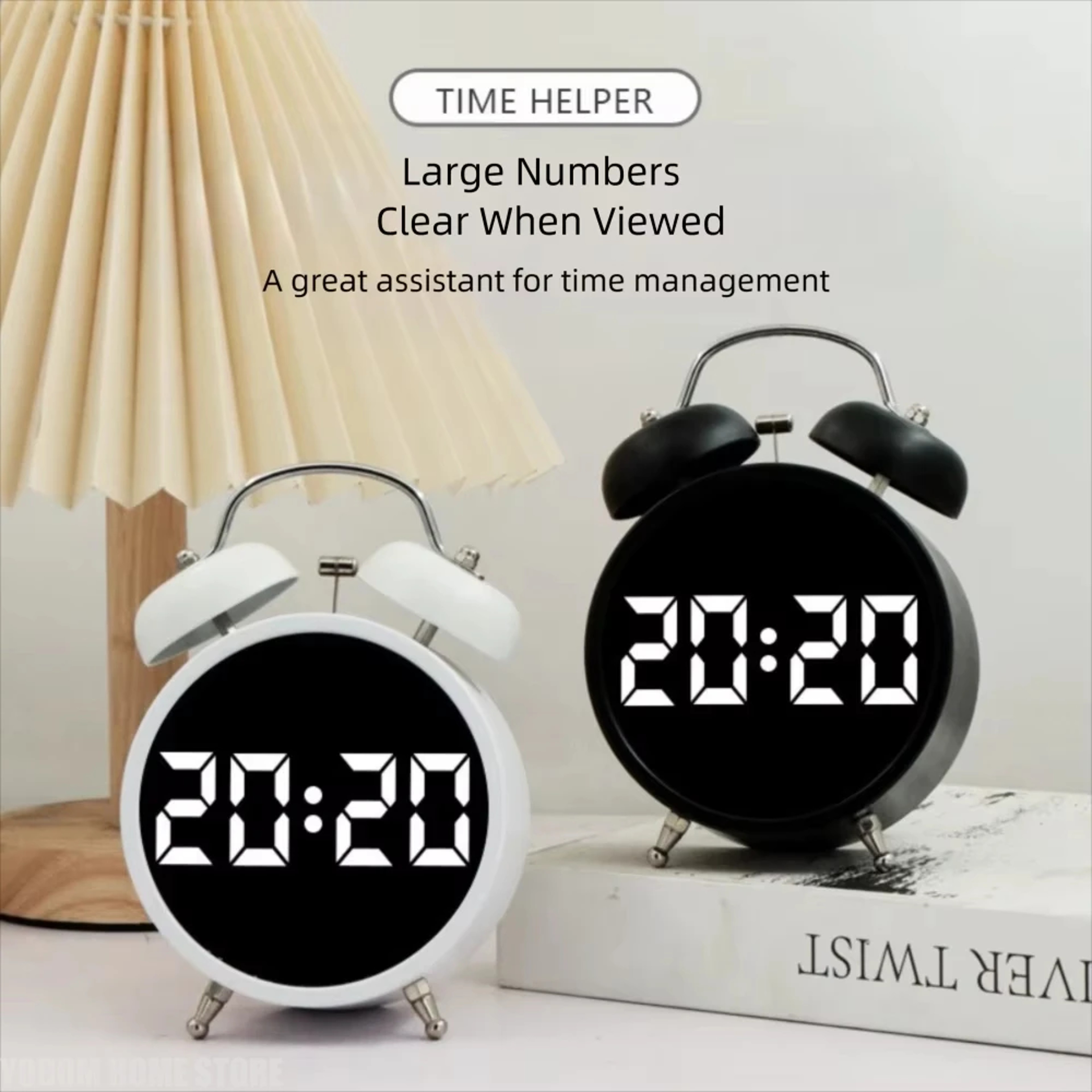 Large Display LED Alarm Clock Loud Digital Bedside Alarm Clock For Bedroom And Office 5