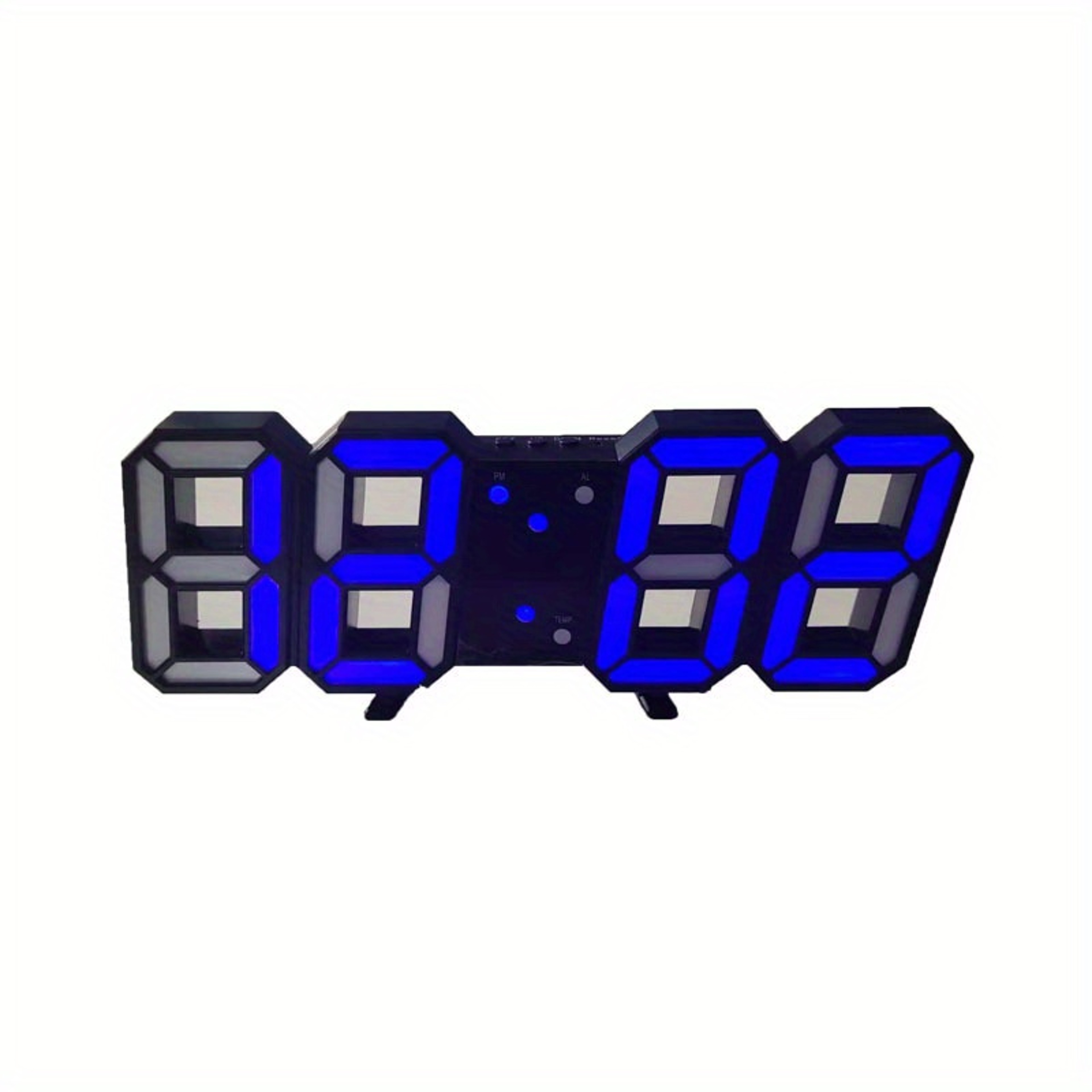 Modern Digital Wall Clock LED Alarm Clock USB Powered Clock With Time Date Temperature Display 8