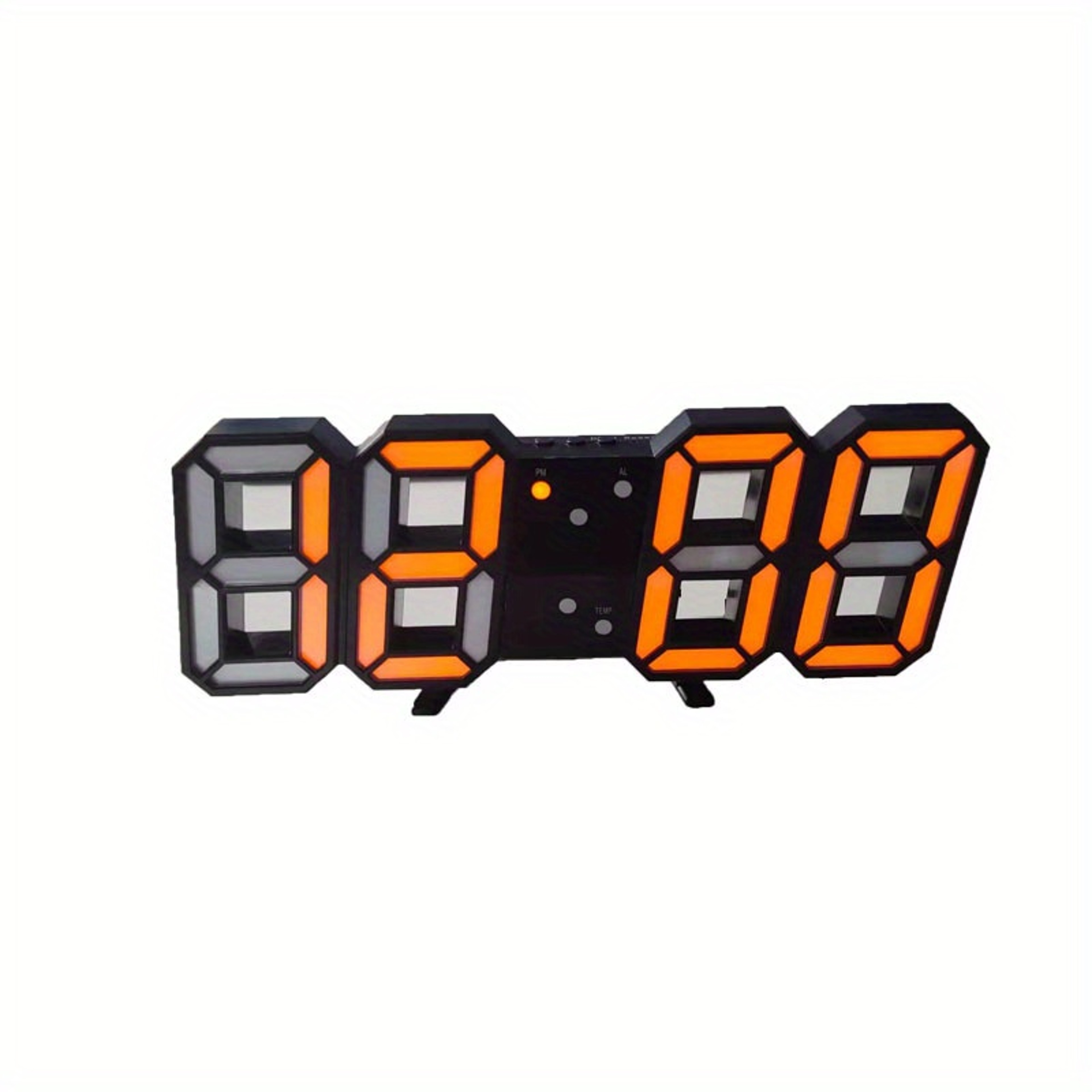 Modern Digital Wall Clock LED Alarm Clock USB Powered Clock With Time Date Temperature Display 9