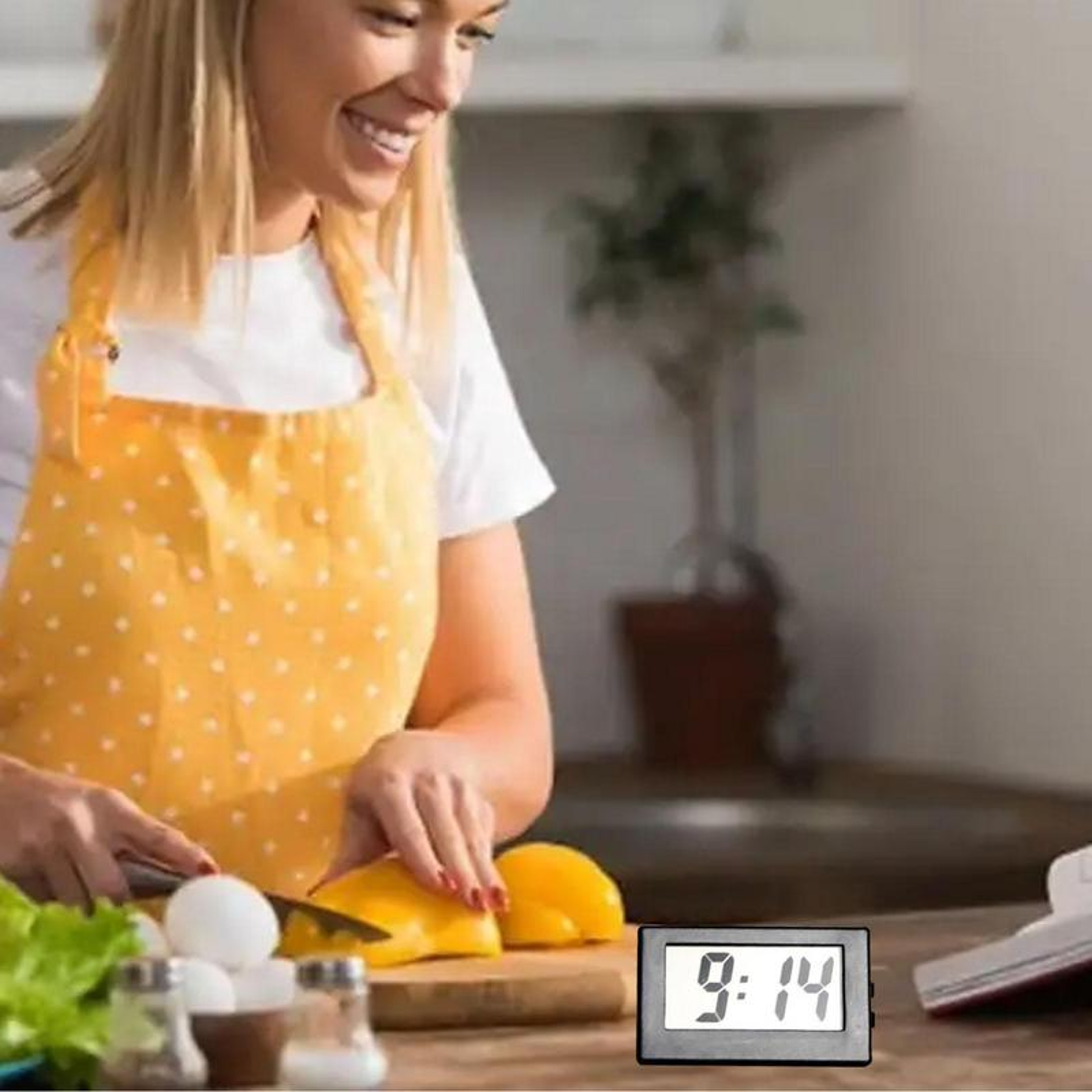 Mini LCD Digital Clock Small Desktop Clock Mute Table Alarm Clock For Bedroom Office 7