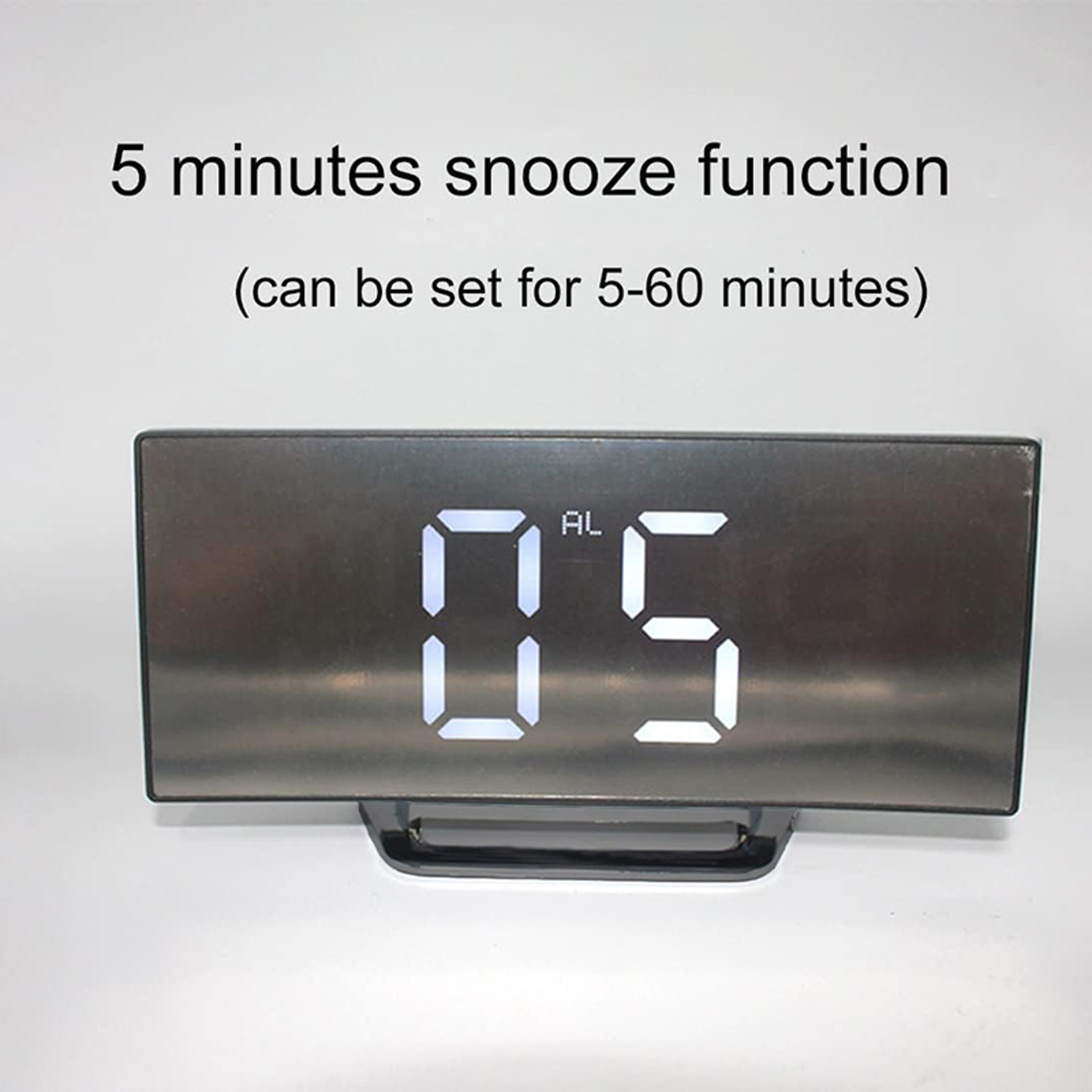 Large Screen LED Digital Alarm Clock, Easy Read Bedroom Clock, Battery Powered Electronic Clock – view 5