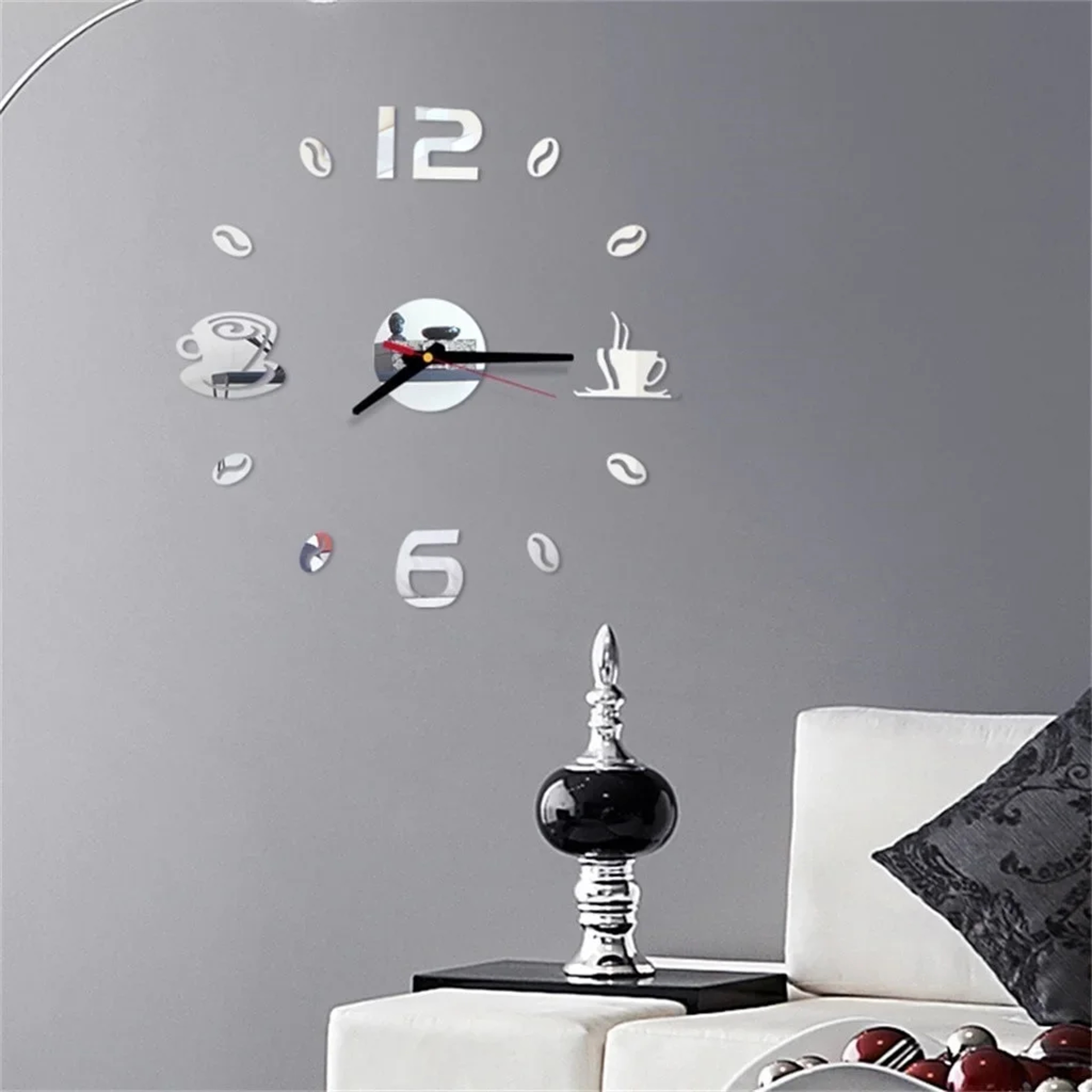 DIY Digital Wall Clock Modern Home Decor Large Wall Clock Sticker For Kitchen Living Room 5